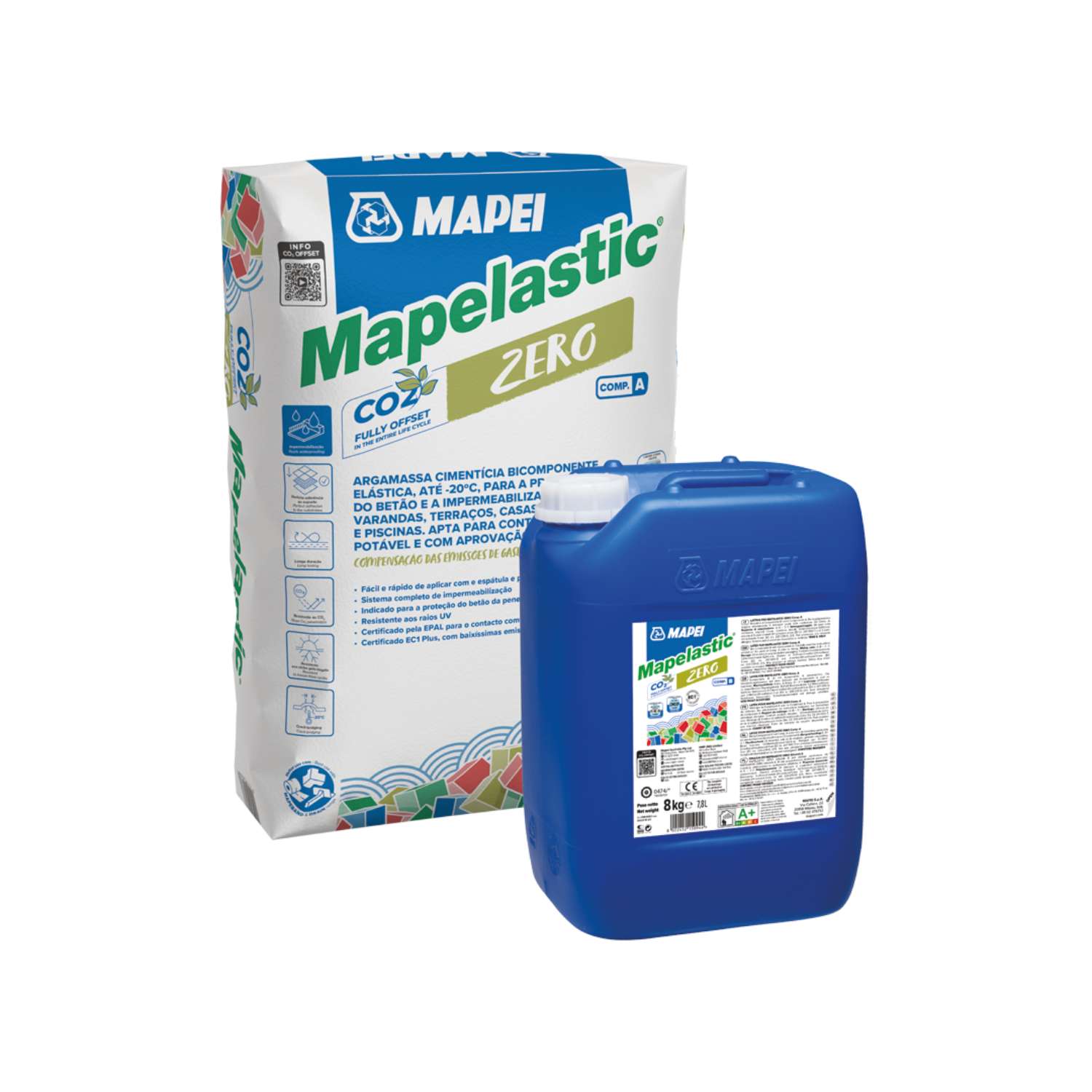 Mapelastic Zero Argamassa Impermeabilização Aplicação à Espátula Bicomponente Elástica Mapei