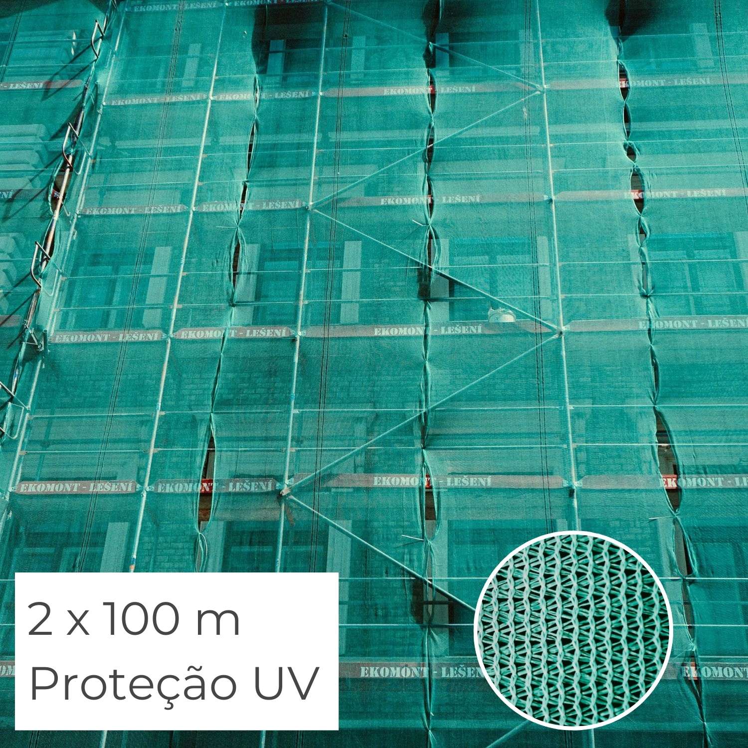 Rede Sombreamento Verde 70% Andaime 2X100M Tapume Agricultura Tapavento Barreira Proteção UV