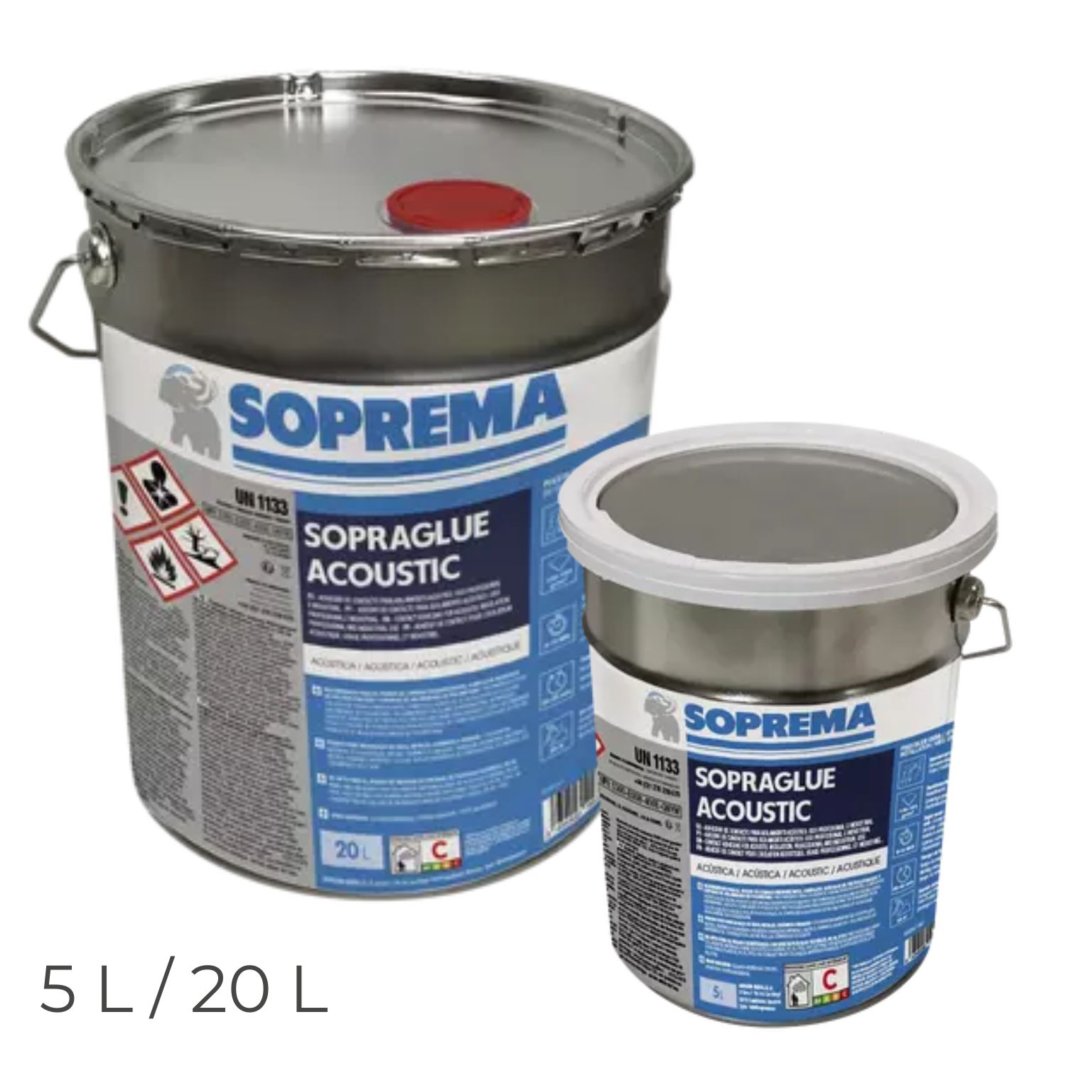 Cola Contacto Fixação Painéis Acústicos SOPRAGLUE ACOUSTIC Divisórias Verticais e Horizontais