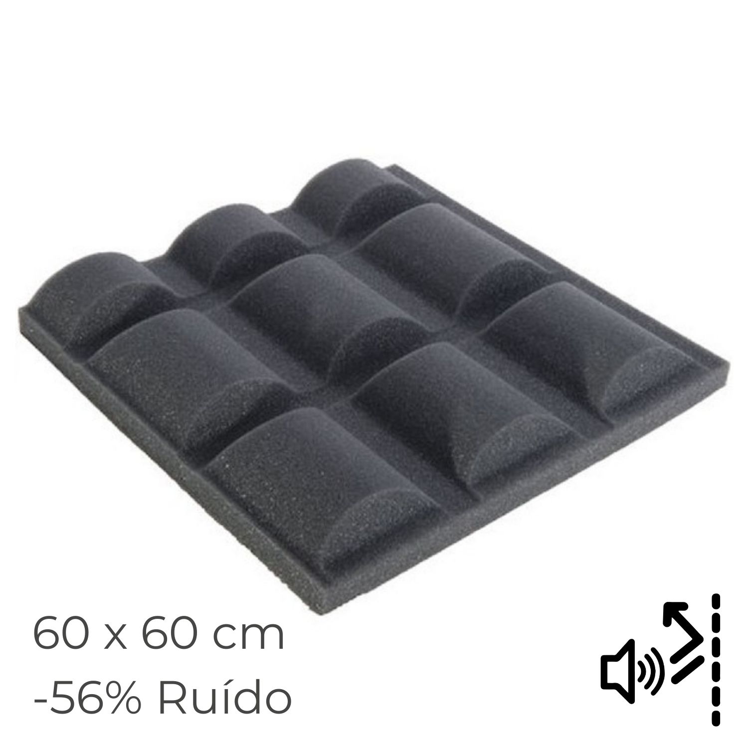 Painel Espuma Acústica TECWAVE TABLET 60x60 cm Estúdios Auditórios Salas Conferência Absorção Ruído