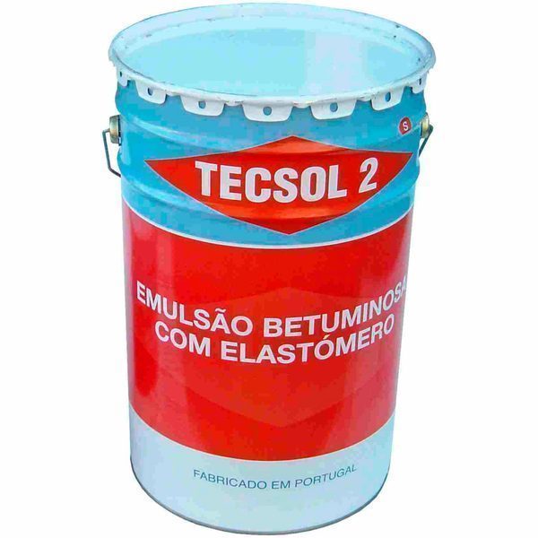 Emulsão Betuminosa com Elastómero TECsol 2 Impermeabilização Barreira Vapor Pintura Humidades - BIDÃO 200 KG