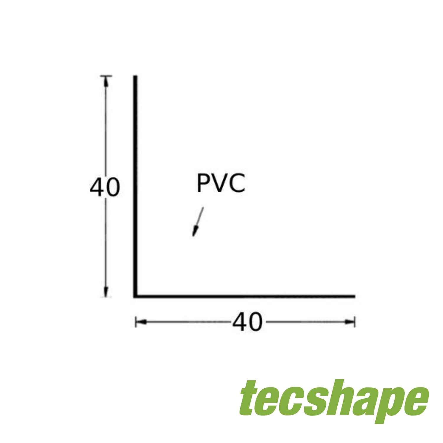 ECOcantoneira L Interior Chapa Colaminada PVC 40X40