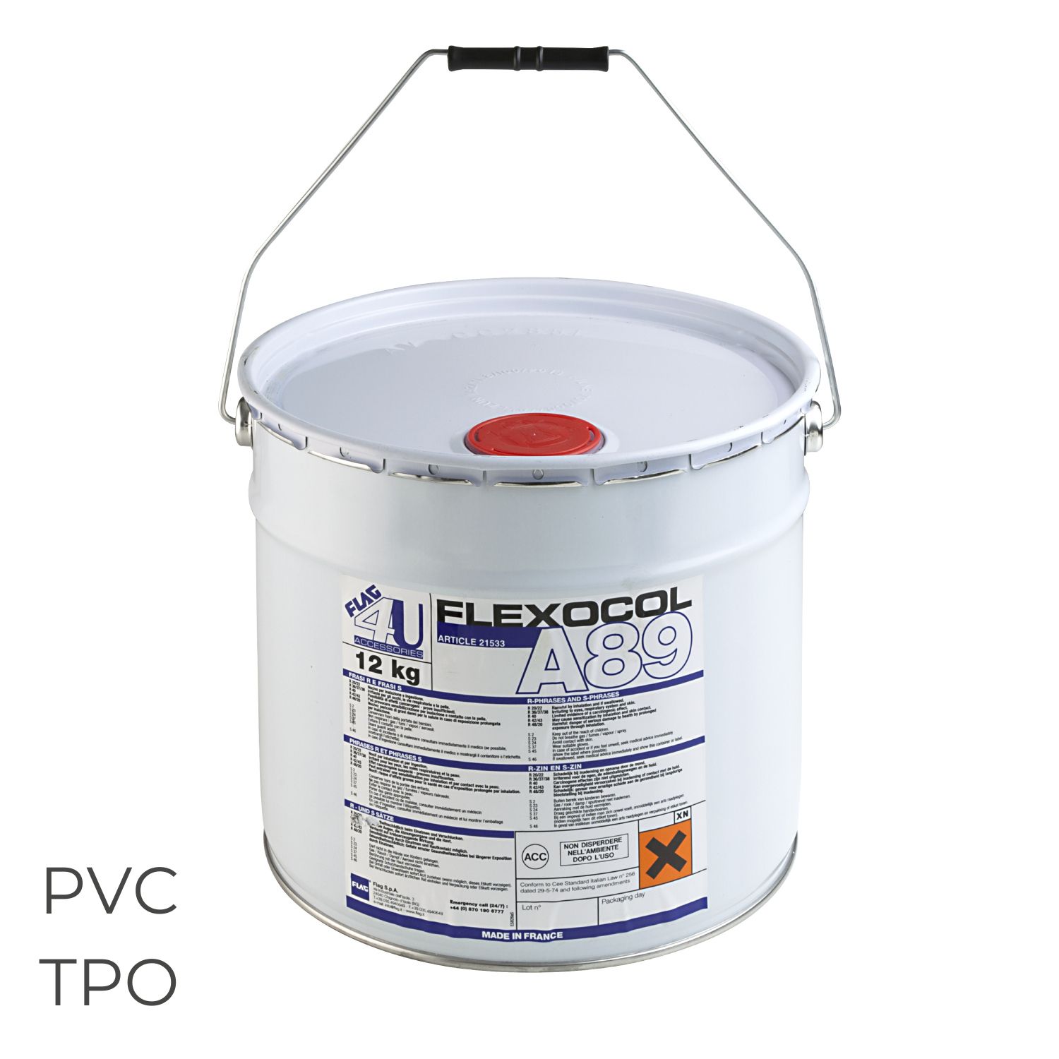 Adesivo Flagon Flexocol A89 para Superfícies Horizontais Uniões de Membranas PVC ou TPO - 12KG