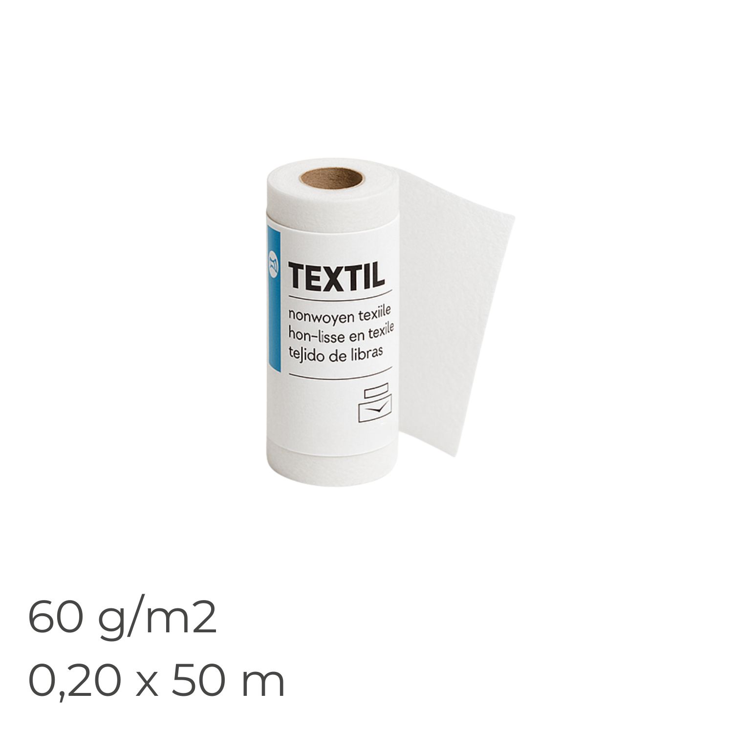 Armadura Reforço TEXTIL 60G/M2 0,20X50M para Sistemas Impermeabilização Líquida