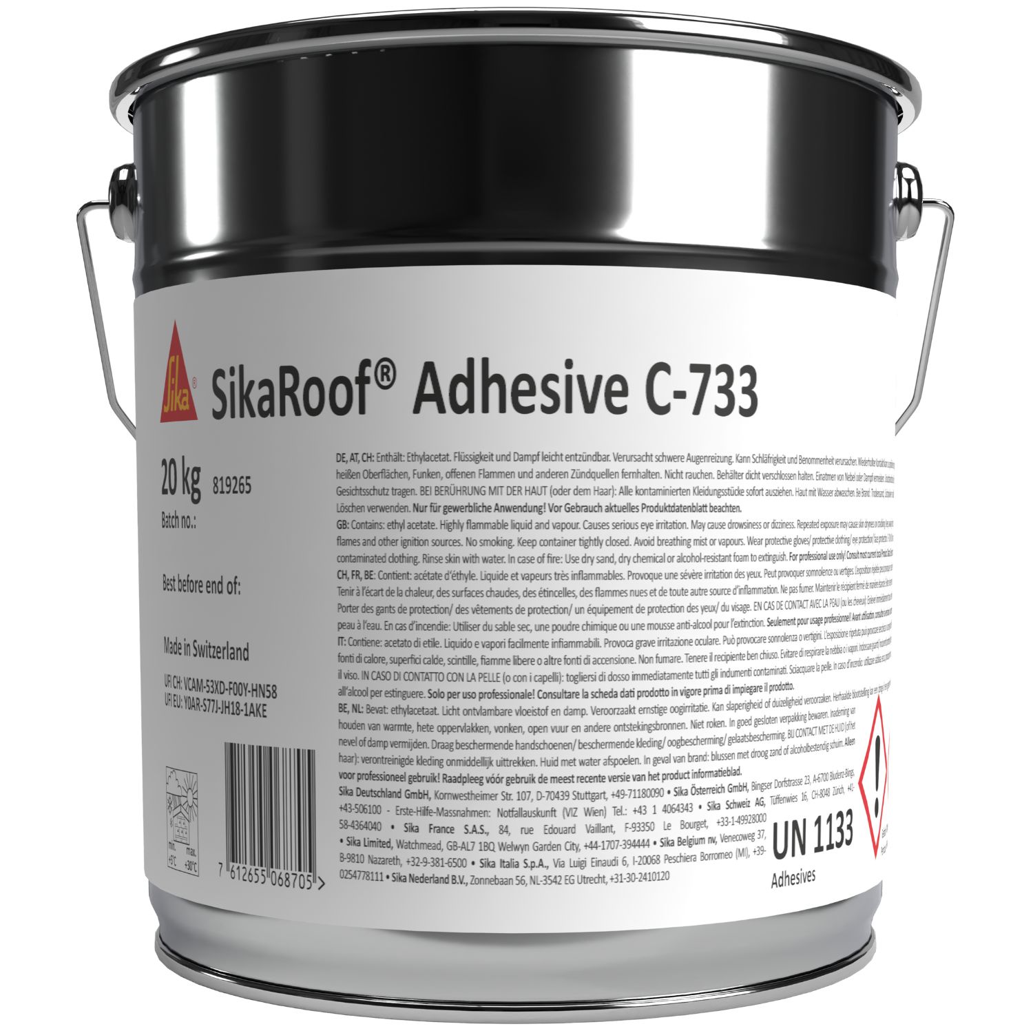 Cola Contato SikaRoof Adhesive C-733 Telas PVC Sikaplan 20KG