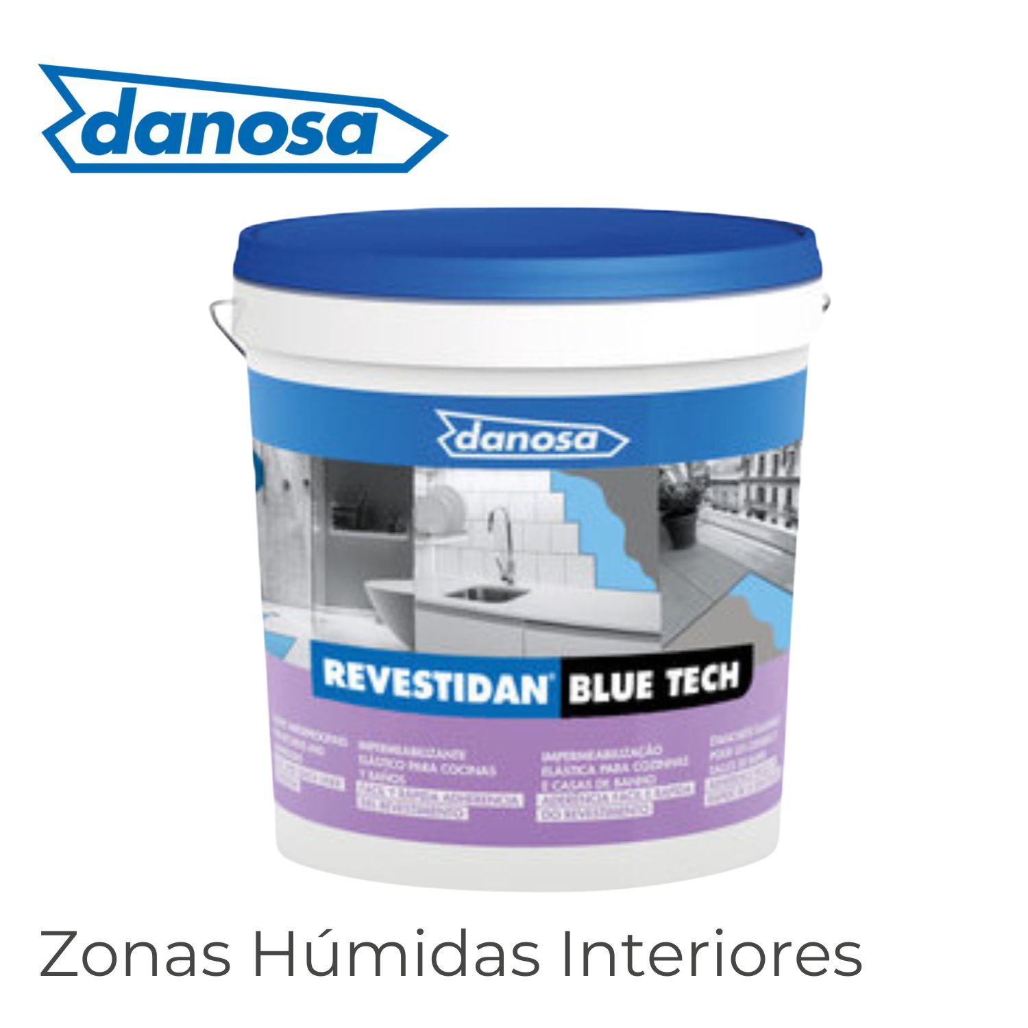 Membrana Elástica Impermeabilização Revestidan Blue Tech Paredes WC Varanda Zonas Húmidas Interiores