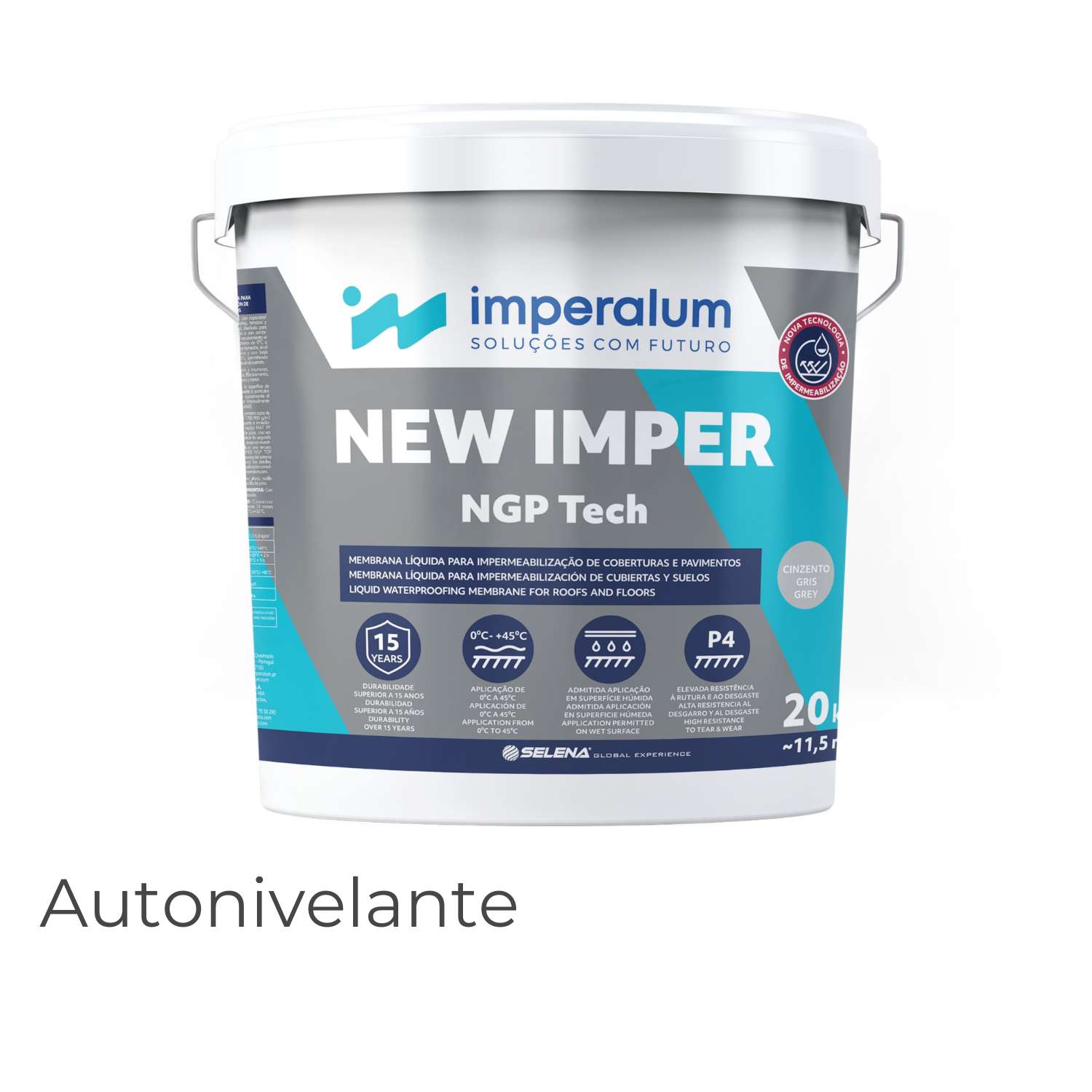 Membrana Líquida New Imper Ngp Tech Autonivelante Impermeabilização Coberturas Planas e Pavimentos