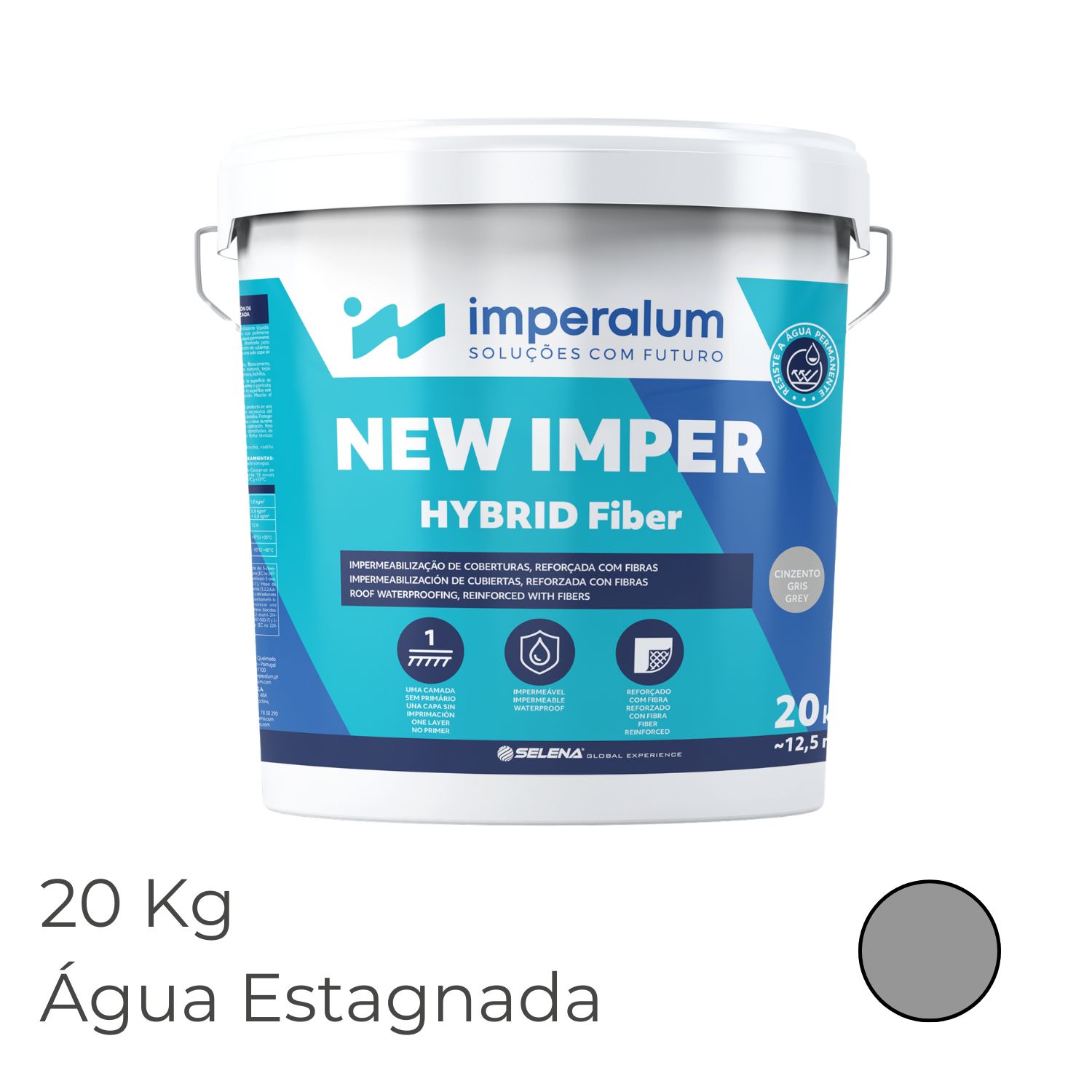Membrana Líquida Hybrid Fiber Resistente Água c/ Fibras Impermeabilização Varanda Terraço Cobertura 20KG