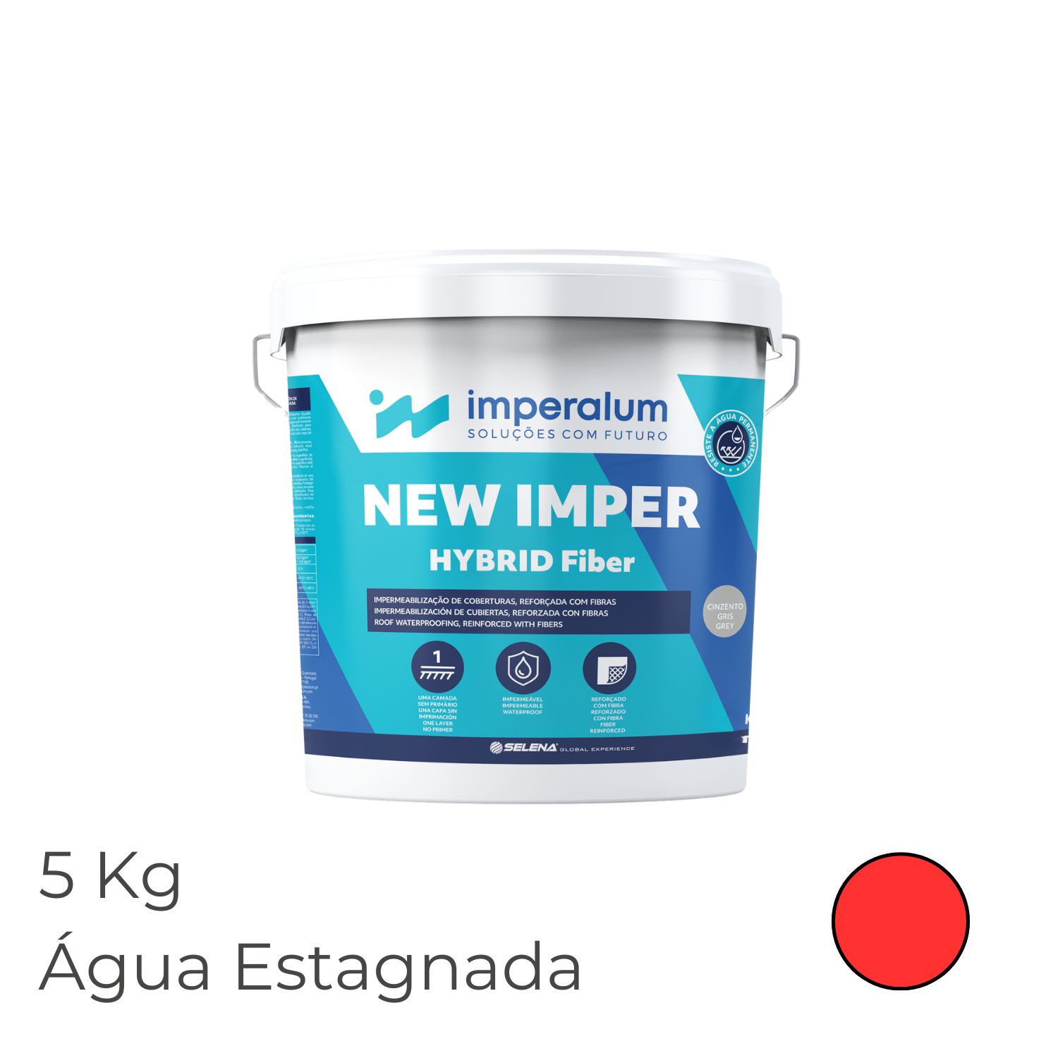Membrana Líquida Hybrid Fiber Resistente Água c/ Fibras Impermeabilização Varanda Terraço Cobertura 5KG