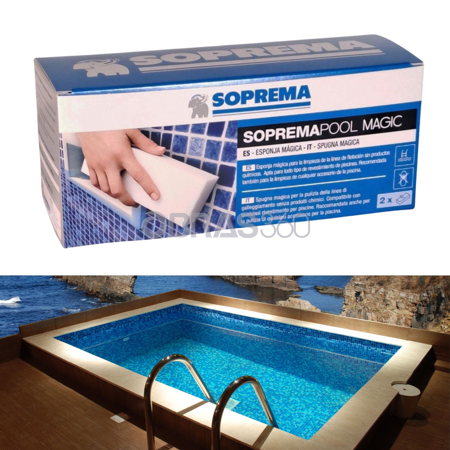 Esponja Mágica de Limpeza Piscina - SopremaPool Magic Cx. 2 Unid.