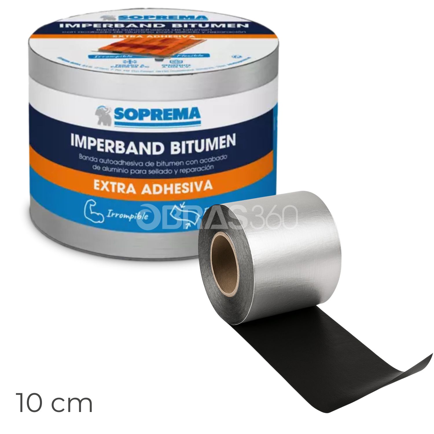 Fita Auto-Adesiva Soprema Imperband Bitumen Alumínio Natural 10CM Impermeabilizante Asfáltica