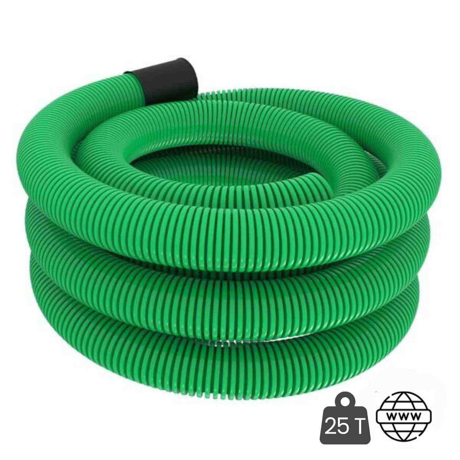 Tubo Corrugado Verde c/ Guia Rolo 50m Dupla Parede Série L - L250kN - Cablagem Telecomunicações