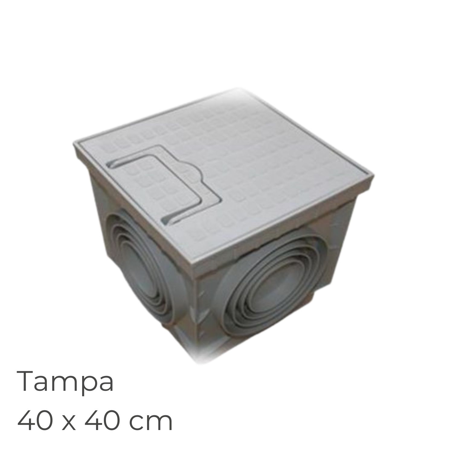 Caixa Cúbica Polipropileno com Tampa e Pega Lux Drenagem 40X40CM