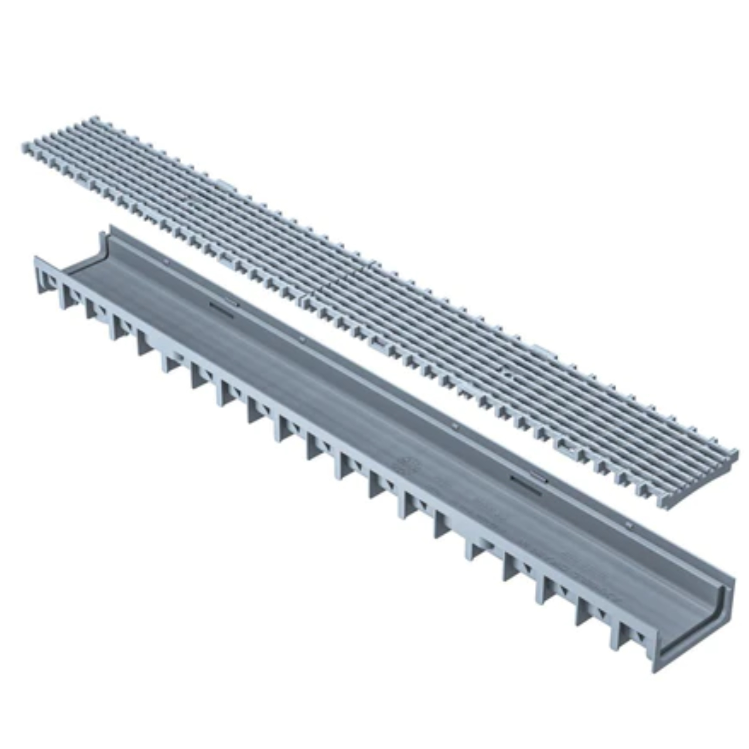 Canal Drenagem 4YOU Cinza com Grelha em Plástico