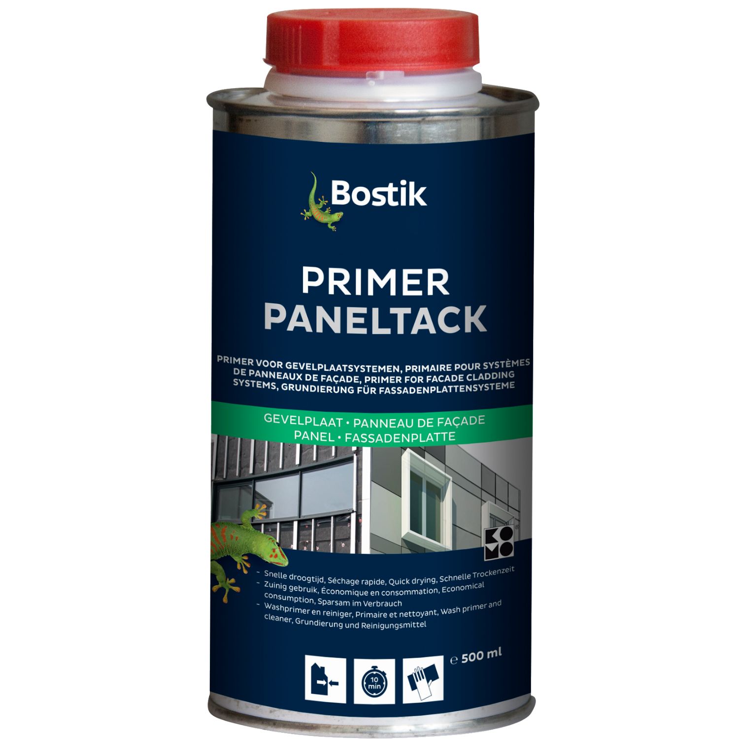 Primário Suporte Aluminio e Aço Galvanizado, Painel HPL, Trespa Bostik Paneltack 500ML