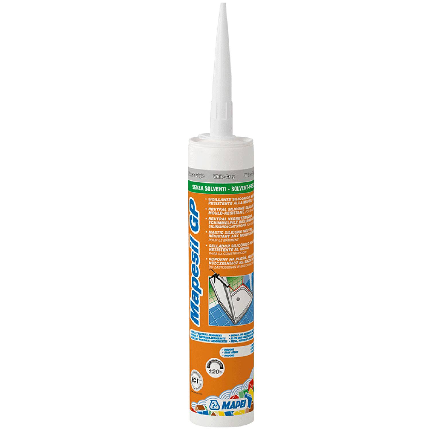 Selante Silicone Neutro Resistente ao Bolor Mapei Mapesil GP 280ML