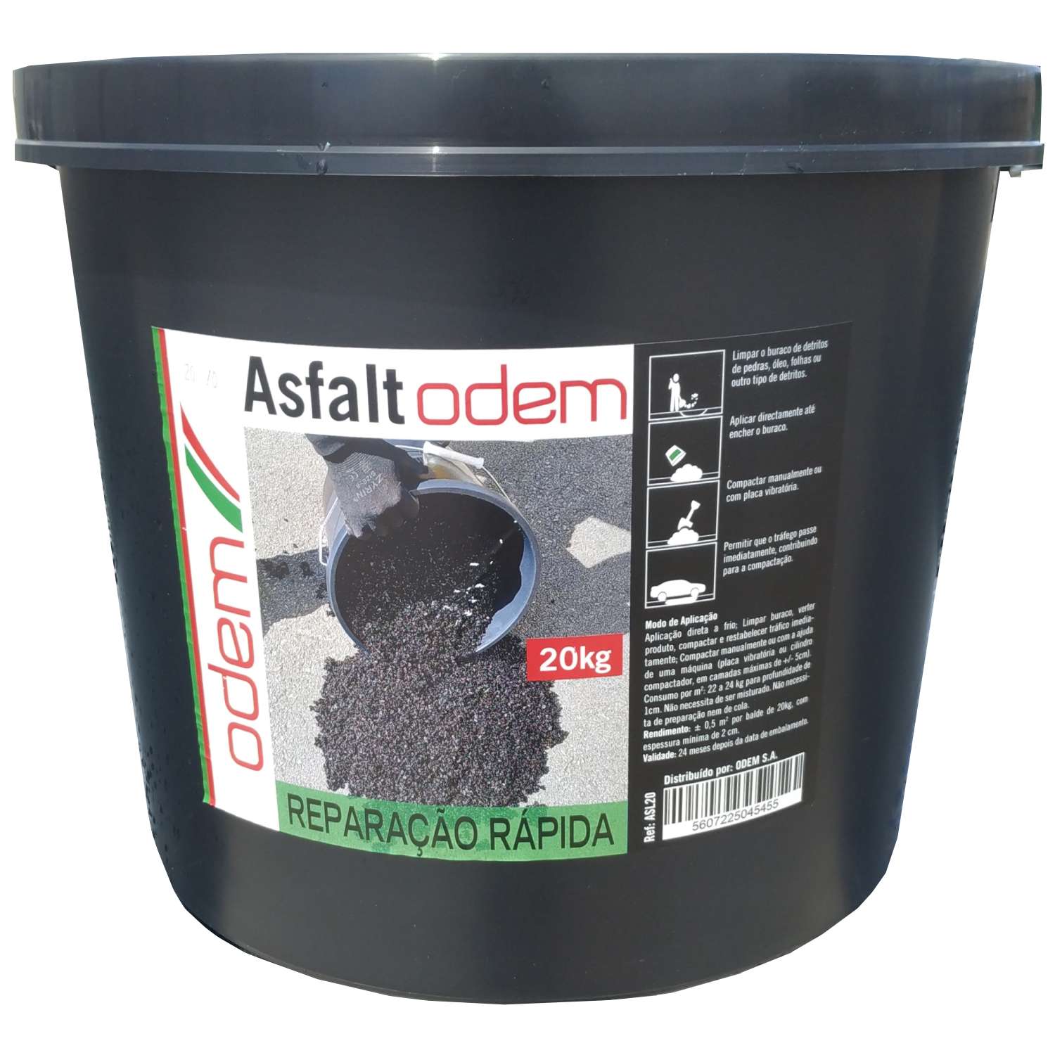 Asfalto de Reparação Rápida AsfaltOdem 20kg Pronto a Usar