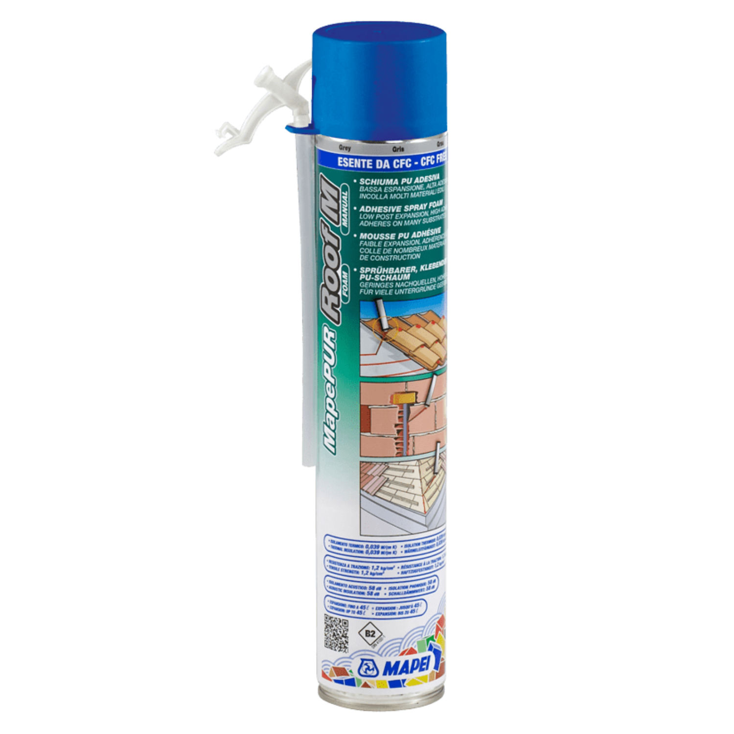 Espuma Fixação RápidaTelhas MapePUR Roof Foam M 750ML Manual