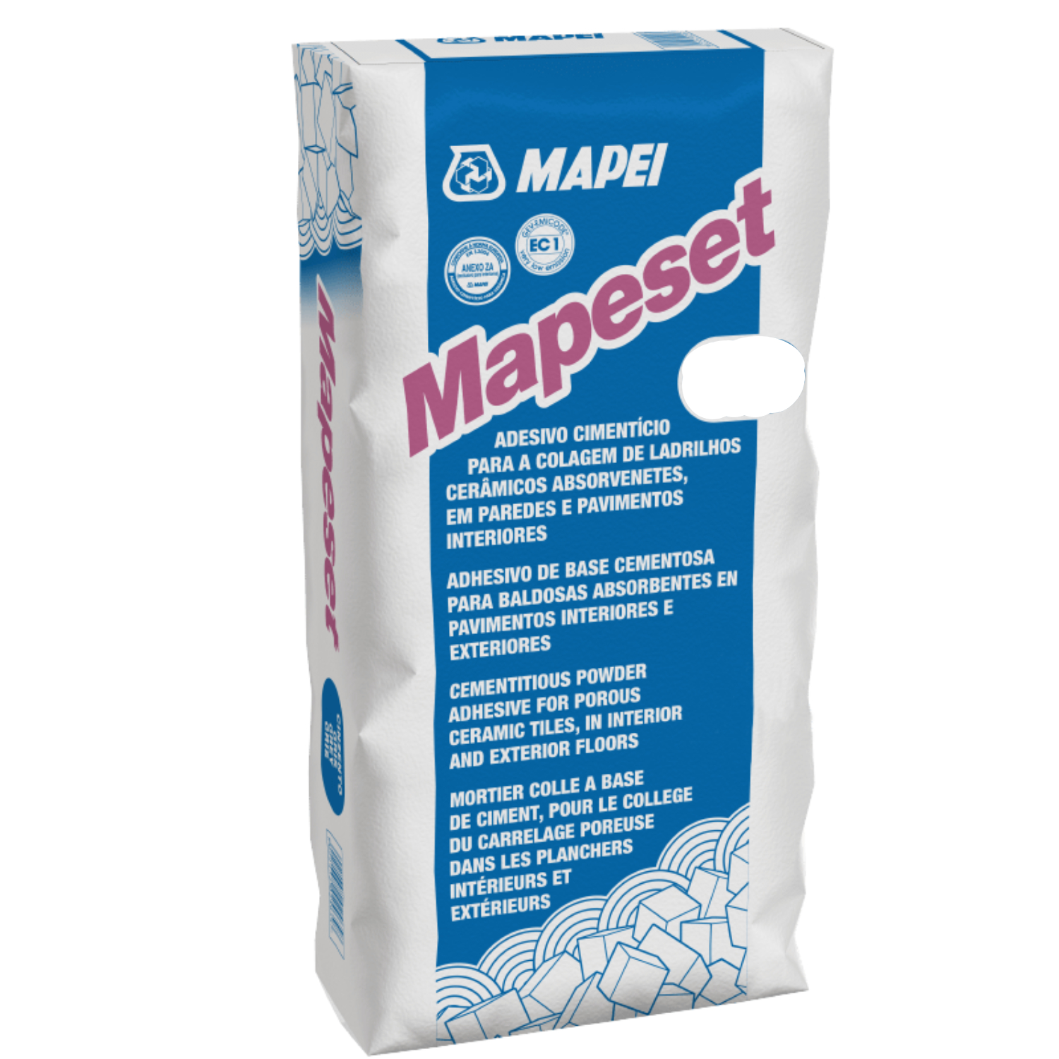 Cimento Cola Interior Cerâmicos Absorventes Mapei Mapeset - Cinza - Palete 1400 kg