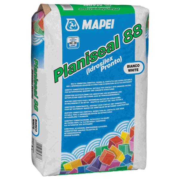 Argamassa de Impermeabilização Reabilitação Paredes Enterradas Humidade Mapei Planiseal 88 25KG - Branco - 25 Kg