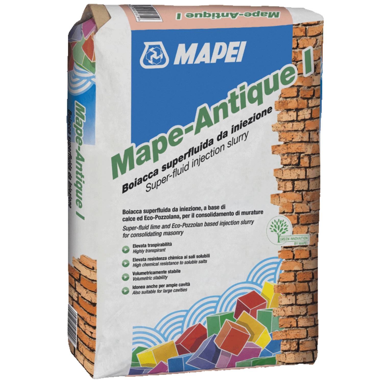 Ligante Hidráulico com Filler Isento Cimento Mapei Mape-Antique I Consolidação 20KG