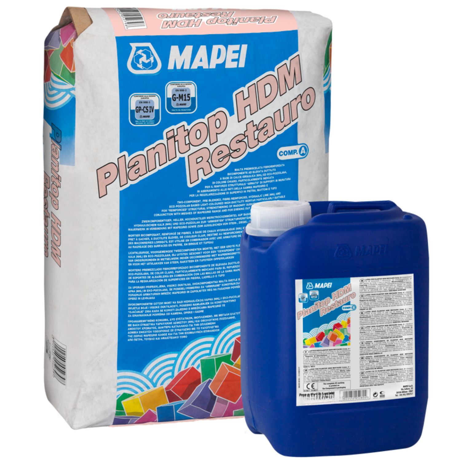 Argamassa Bicomponente Reforço Estrutural Armado Base Cal Hidráulica NHL Mapei Planitop HDM Restauro