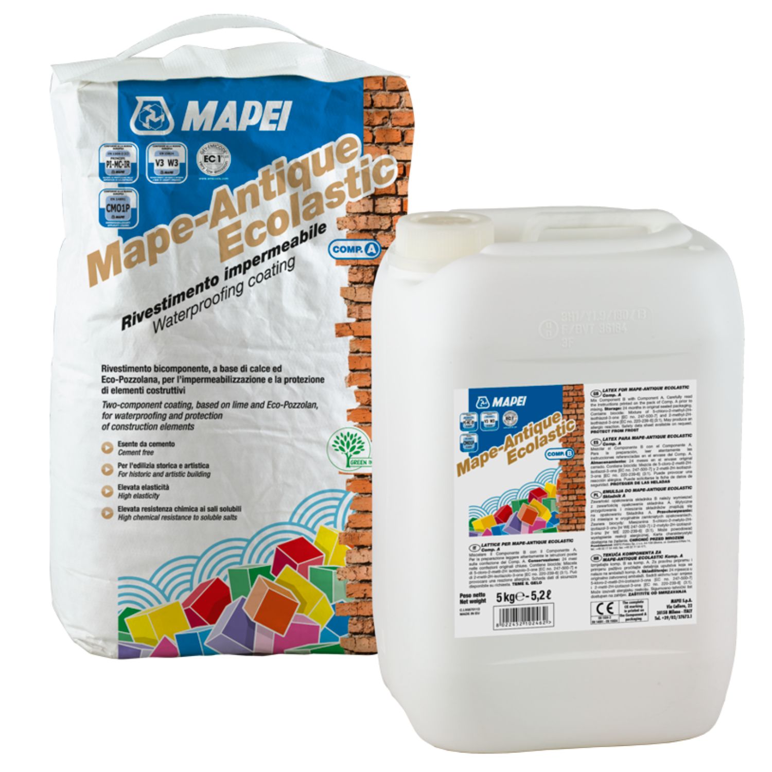 Argamassa à Base de Cal Mape-Antique Ecolastic Impermeabilização e Proteção Edifícios Históricos