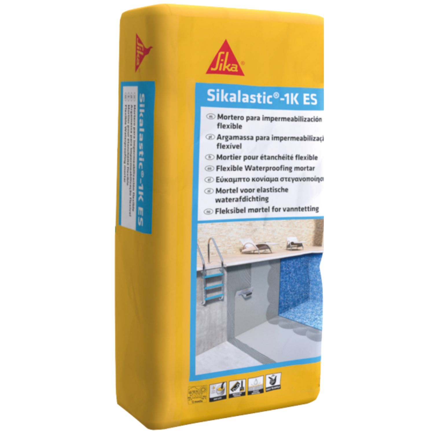 Argamassa Impermeabilização Sikalastic-1K ES 20Kg Monocomponente Reforçada Fibras