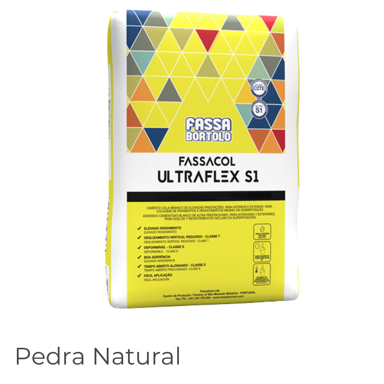 Cimento Cola Piscinas Capoto Etics Flexível Piso Radiante Fassacol Ultraflex S1 25KG C2TES1