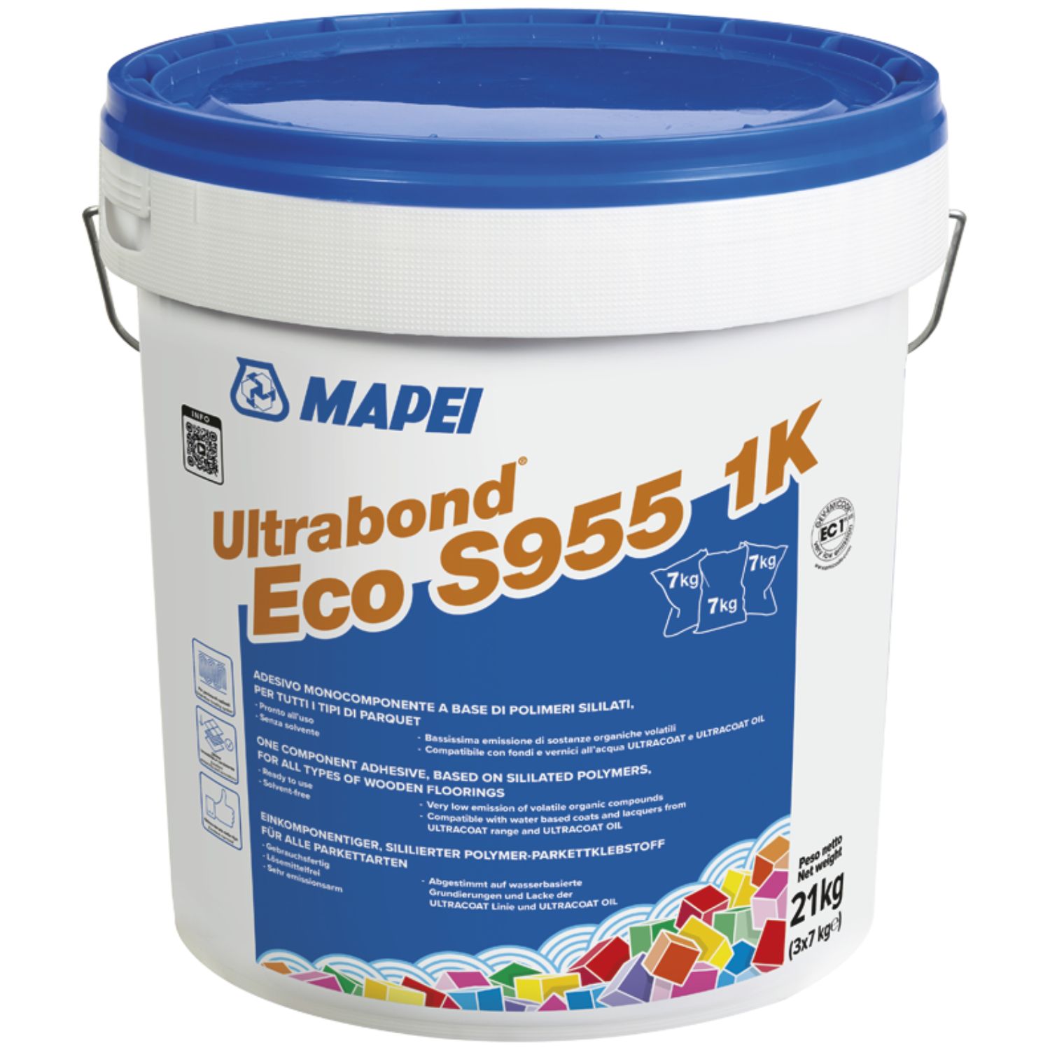 Adesivo Pronto Usar Pavimentos Madeira Pré-Acabados Tábuas de Madeira Mapei Ultrabond Eco S955 1K