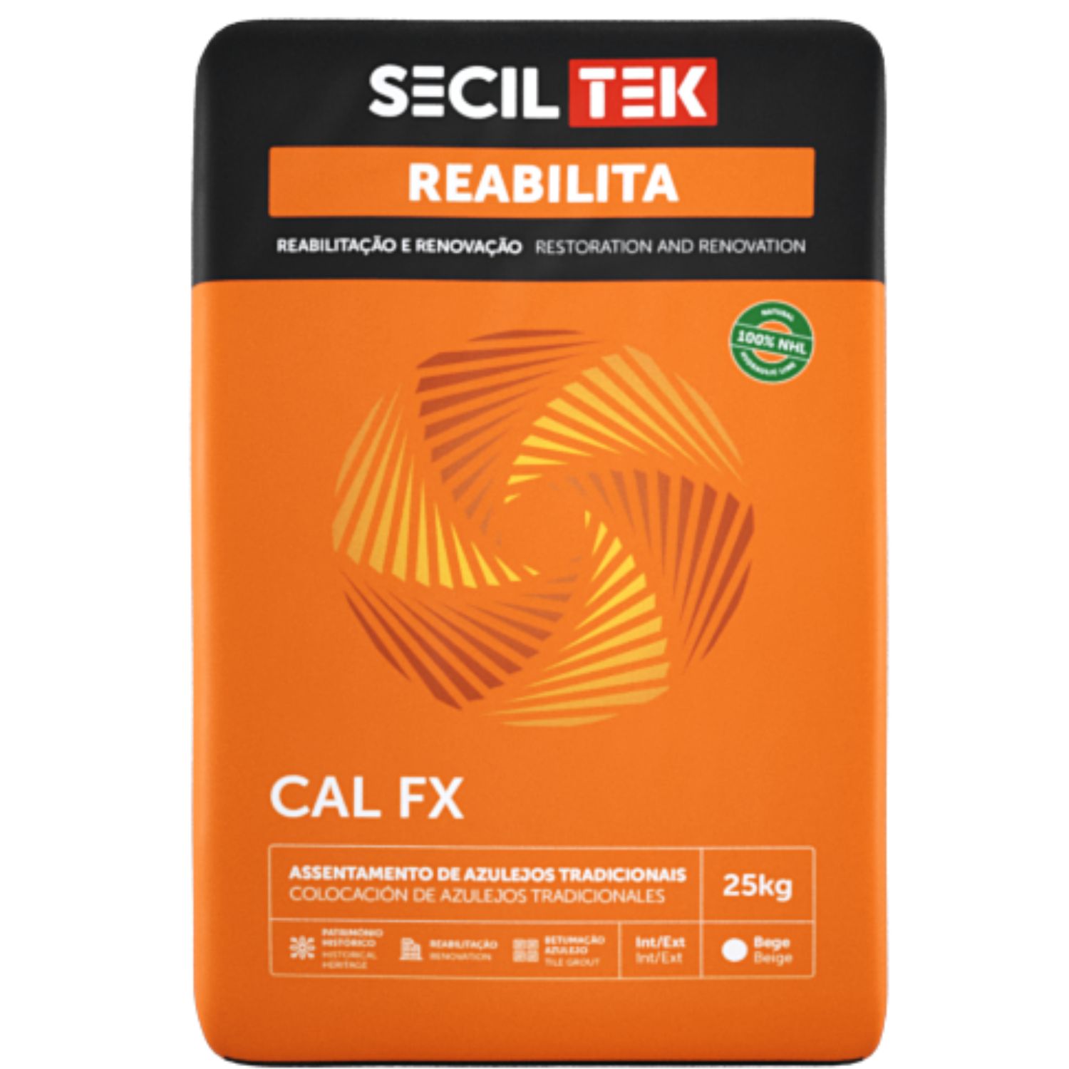 Argamassa Assentamento e Juntas Azulejo Antigo Base Cal Hidráulica Natural SecilTek Reabilita Cal FX