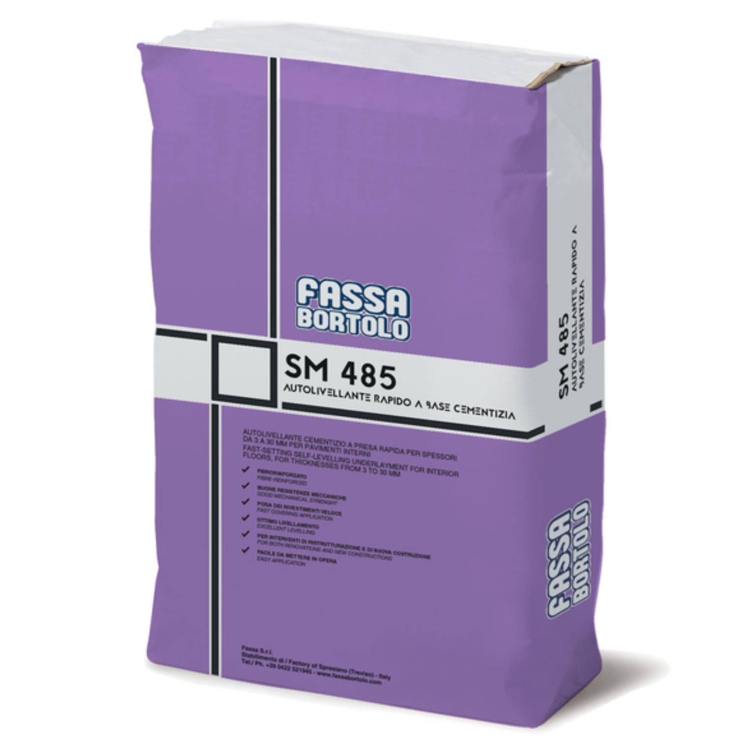 Argamassa Autonivelante Presa Rápida Espessuras 3 a 30mm Interior Fassa SM 485