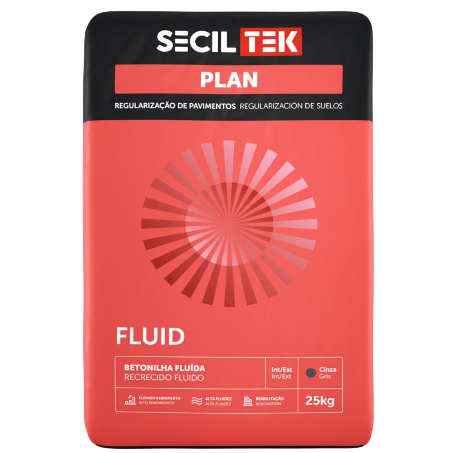 Betonilha Fluída Plan Fluid SecilTek para Regularização de Pavimentos 25KG