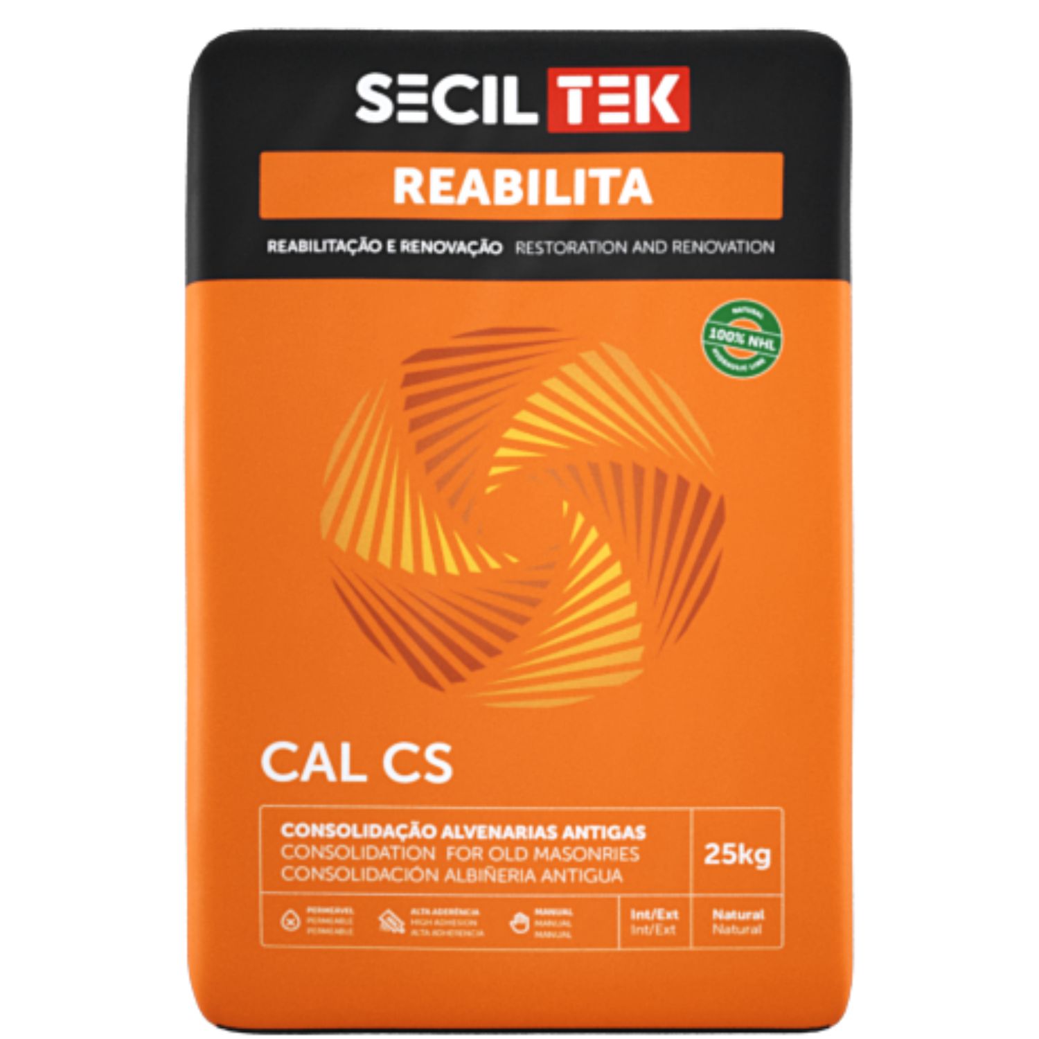 Argamassa de Consolidação de Alvenarias Antigas de Cal Hidráulica Natural SecilTek Reabilita Cal CS