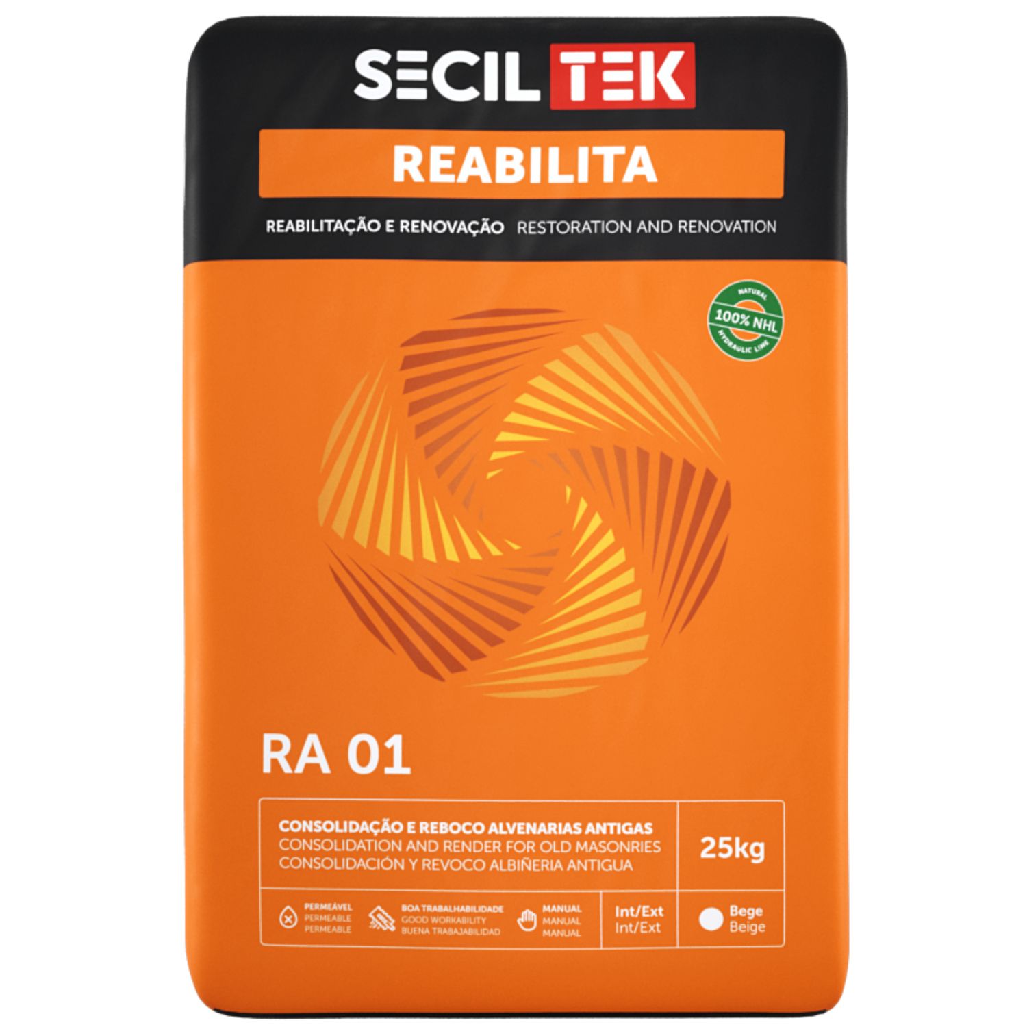 Argamassa de Consolidação de Alvenarias Antigas com Cal Hidráulica Natural SecilTek Reabilita RA 01