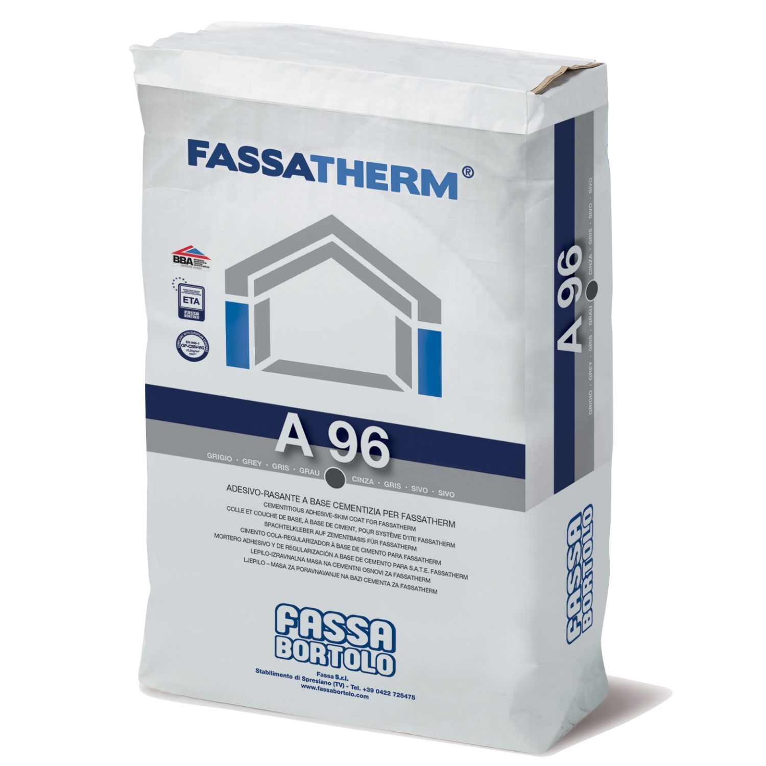 Argamassa Colagem Barramento Fassa Fassatherm Etics Capoto A96 - Extrabranco – 25 Kg