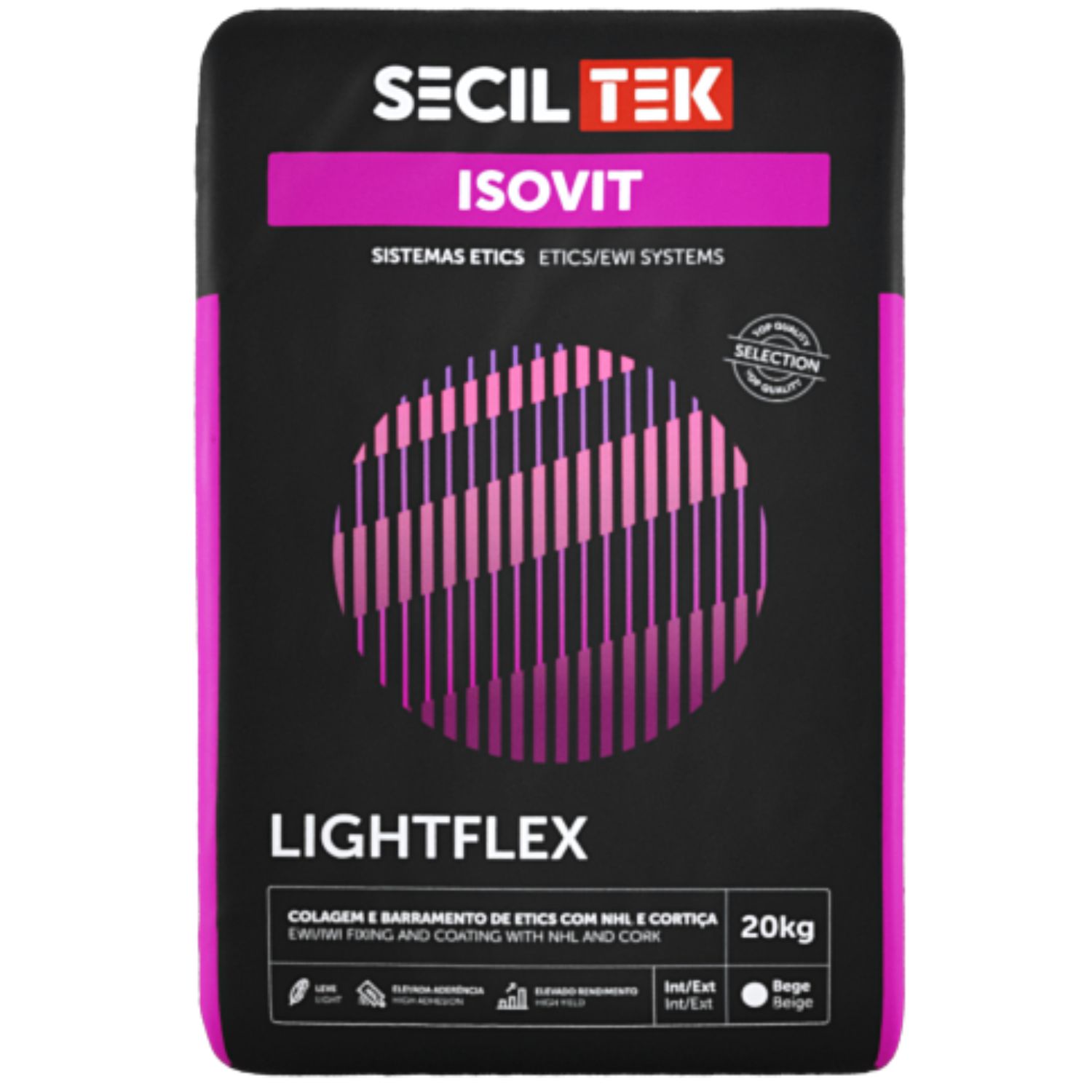 Argamassa de Colagem e Barramento SecilTek Isovit Lightflex Agregados Cortiça NHL 20KG