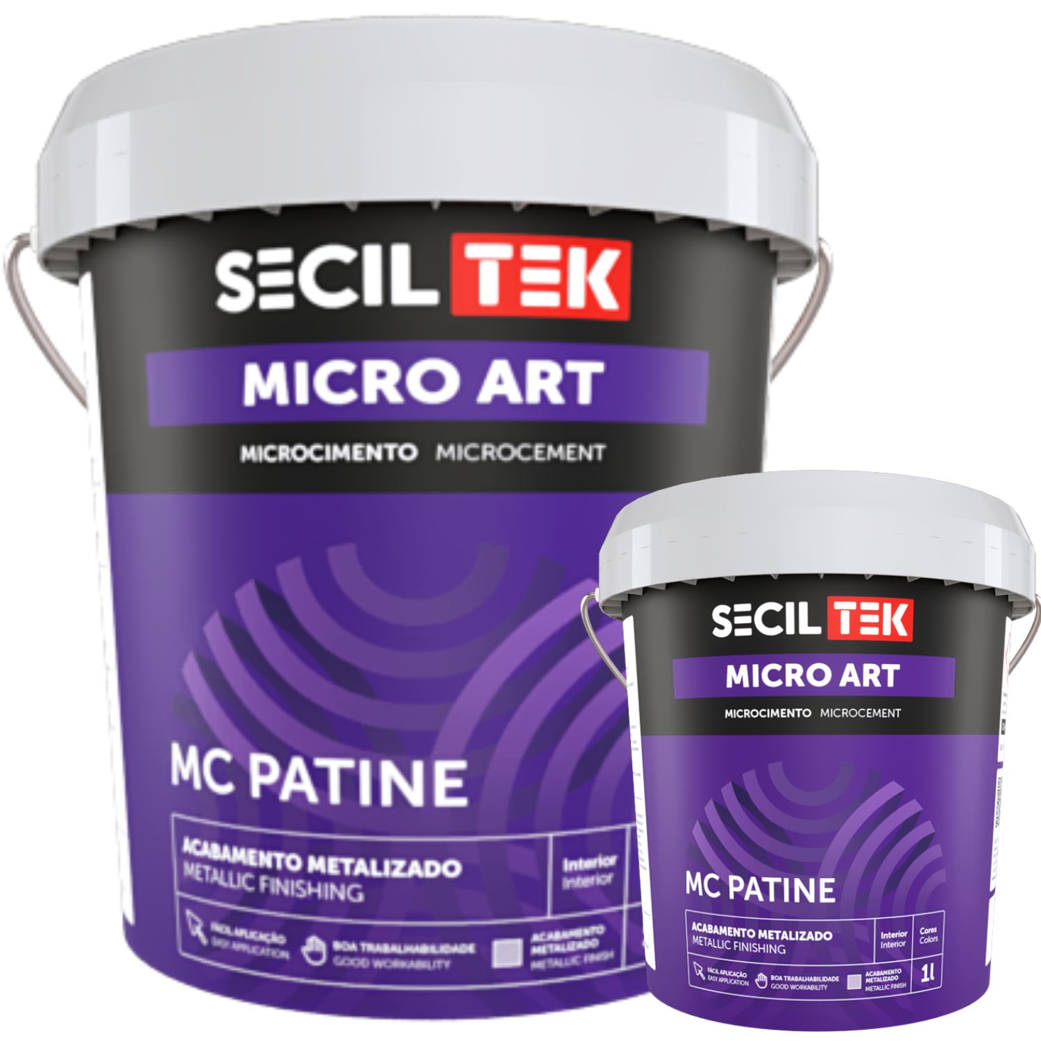 Argamassa Microcimento com Acabamento Liso Decorativo Metalizado Micro Art MC Patine 1/5L