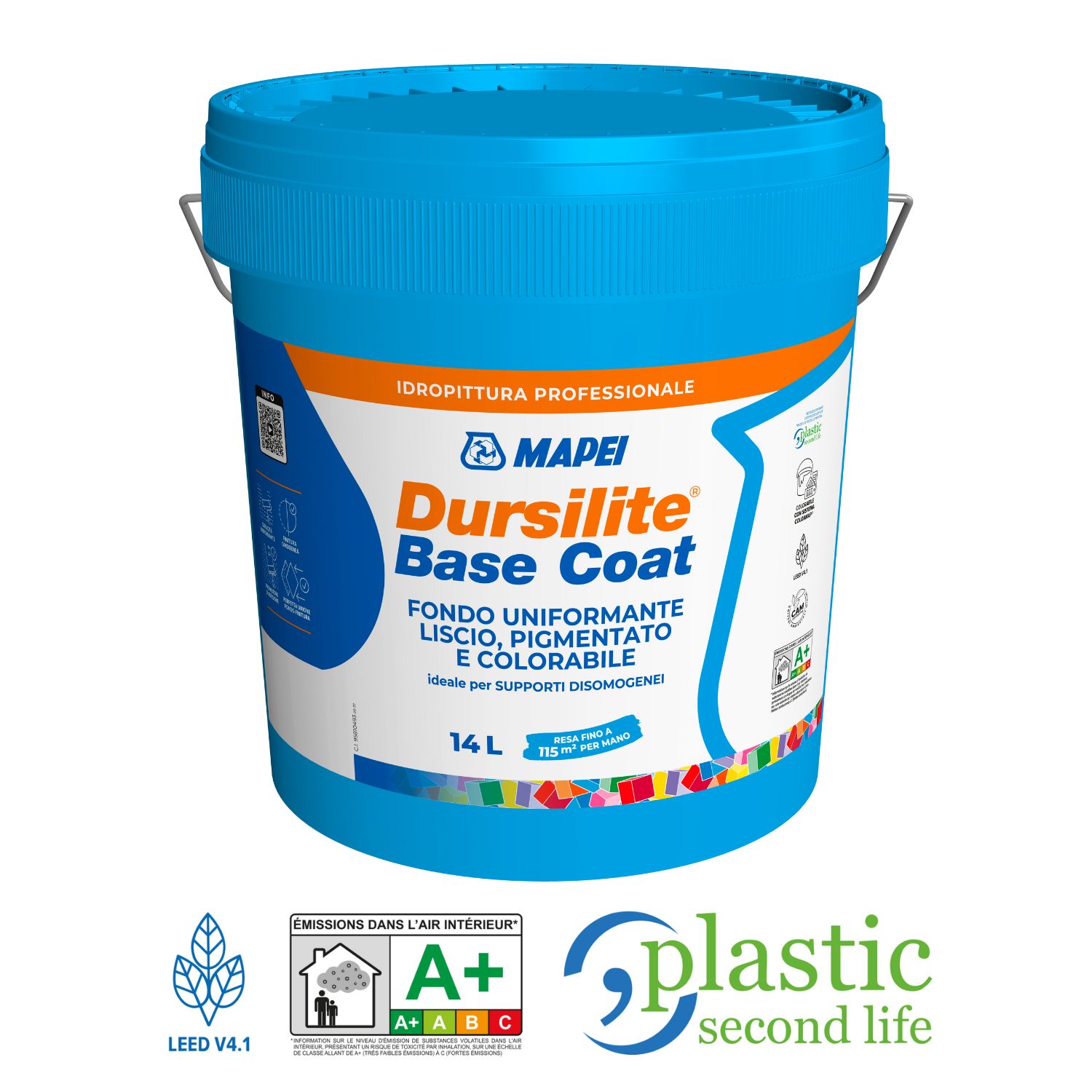 Primário Acrílico Liso Branco Mapei Dursilite Base Coat Uniformizador, Promotor de Aderência