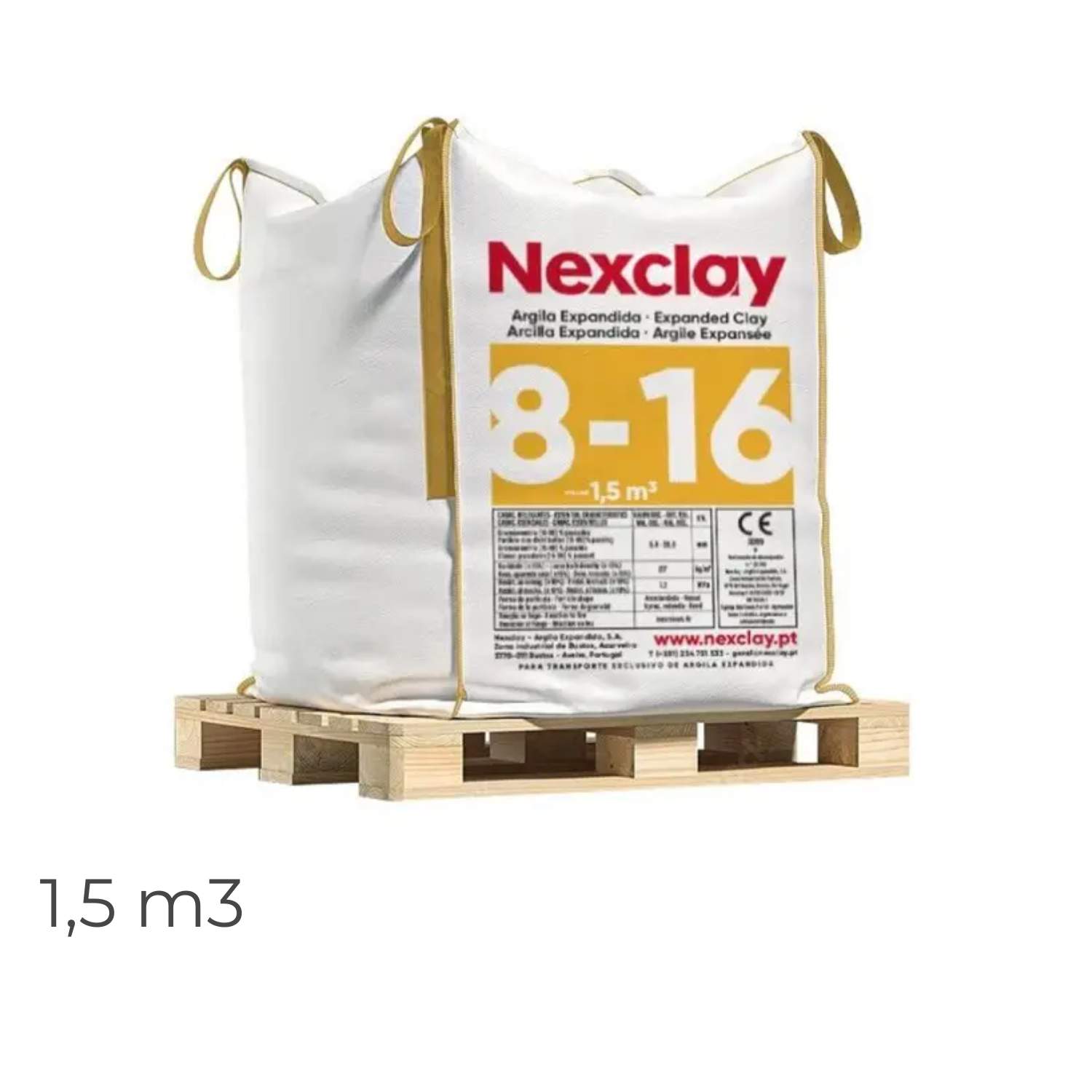 Argila Expandida Nexclay 8-16 Big Bag 1,5M3 Isol. Térmico Acústico Drenagem Jardinagem Decoração