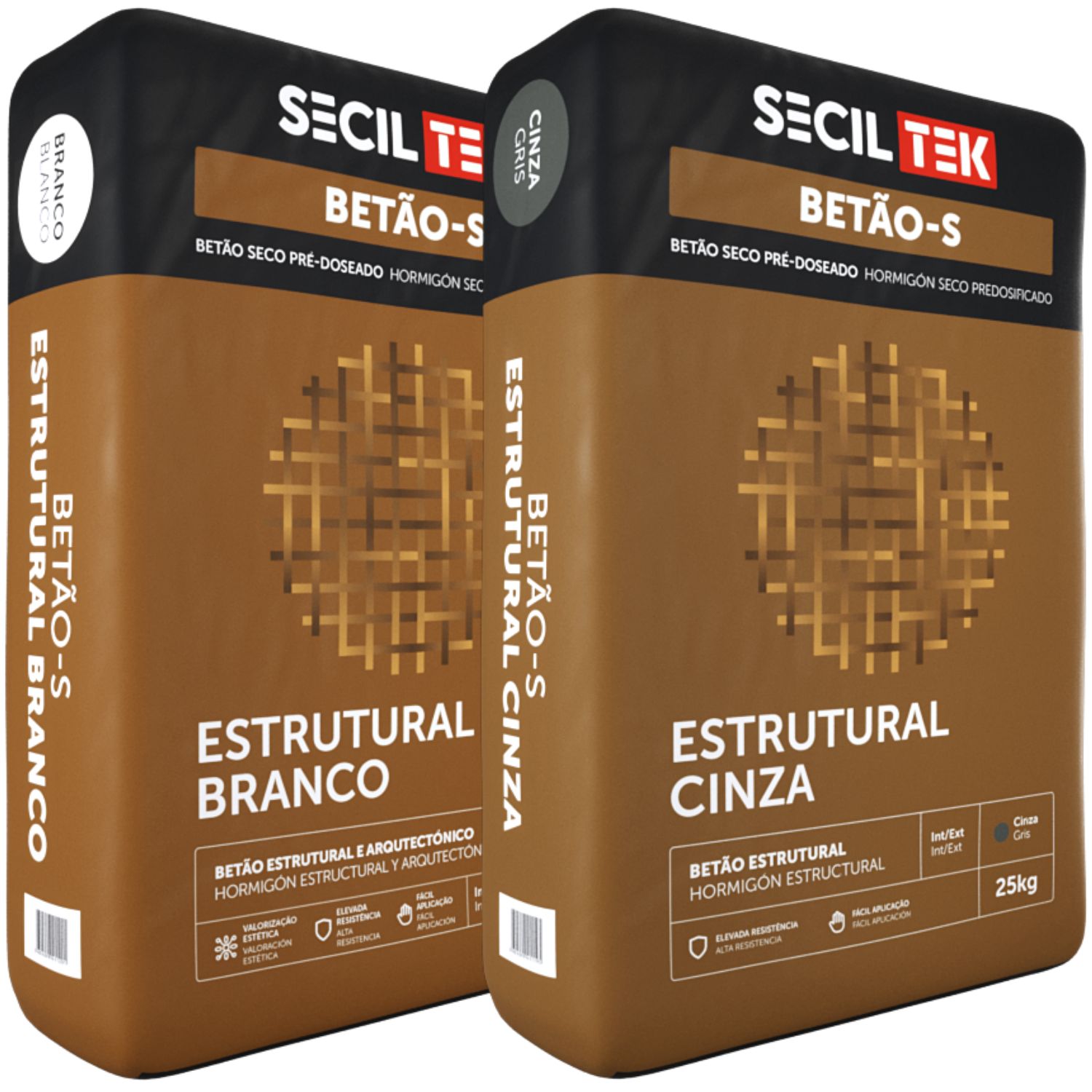 Betão-S Estrutural Cinza/Branco C30/37 SecilTek Betão Seco 25KG