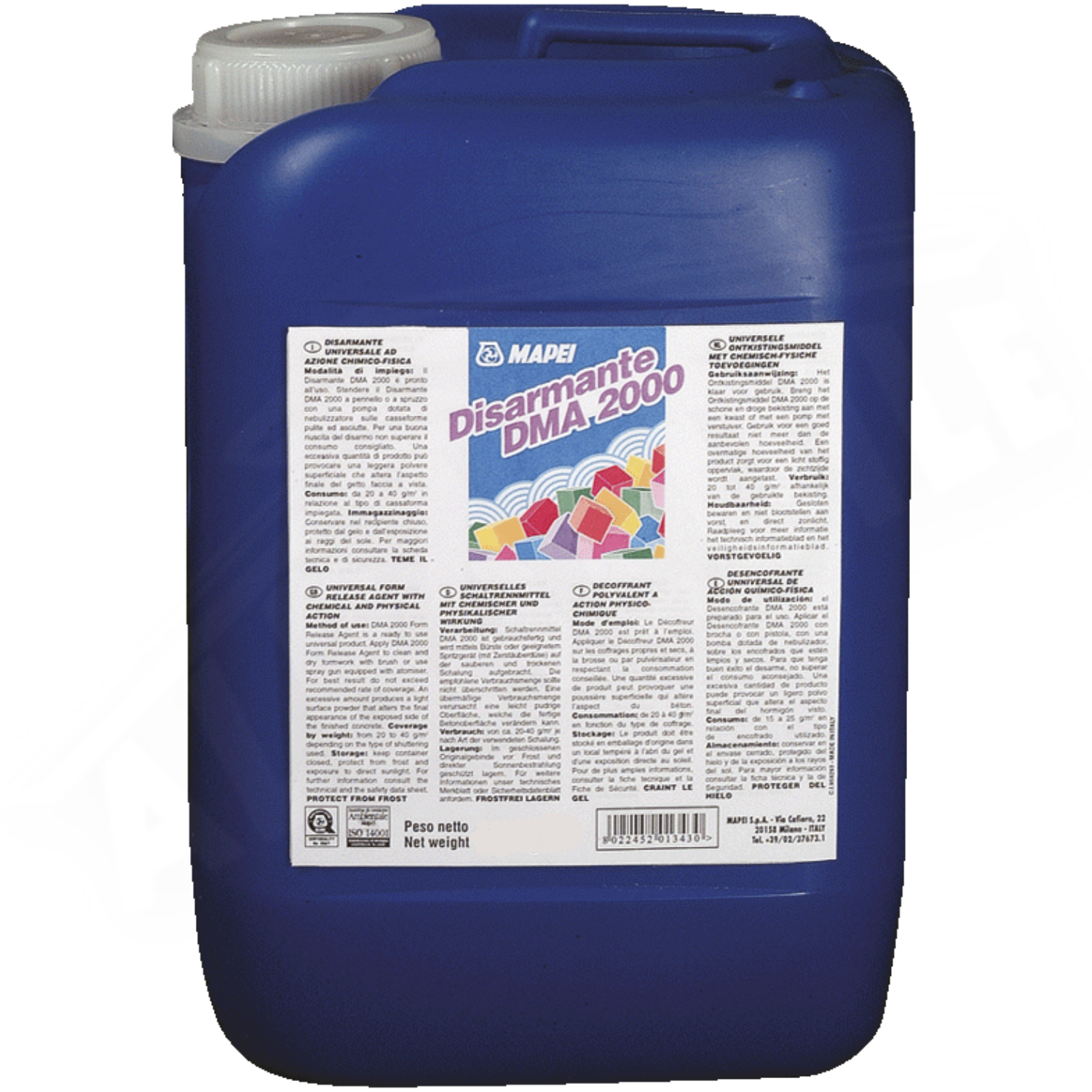 Descofrante Mapei Mapeform DMA 2000 para Cofragens Metálicas, Pronto a Usar