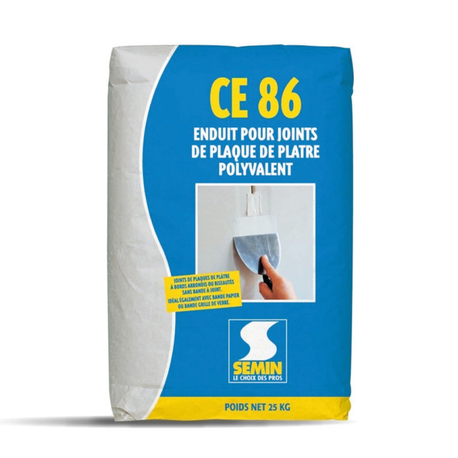 Massa para Juntas sem Banda para Placas de Gesso Cartonado Semin CE 86 25KG