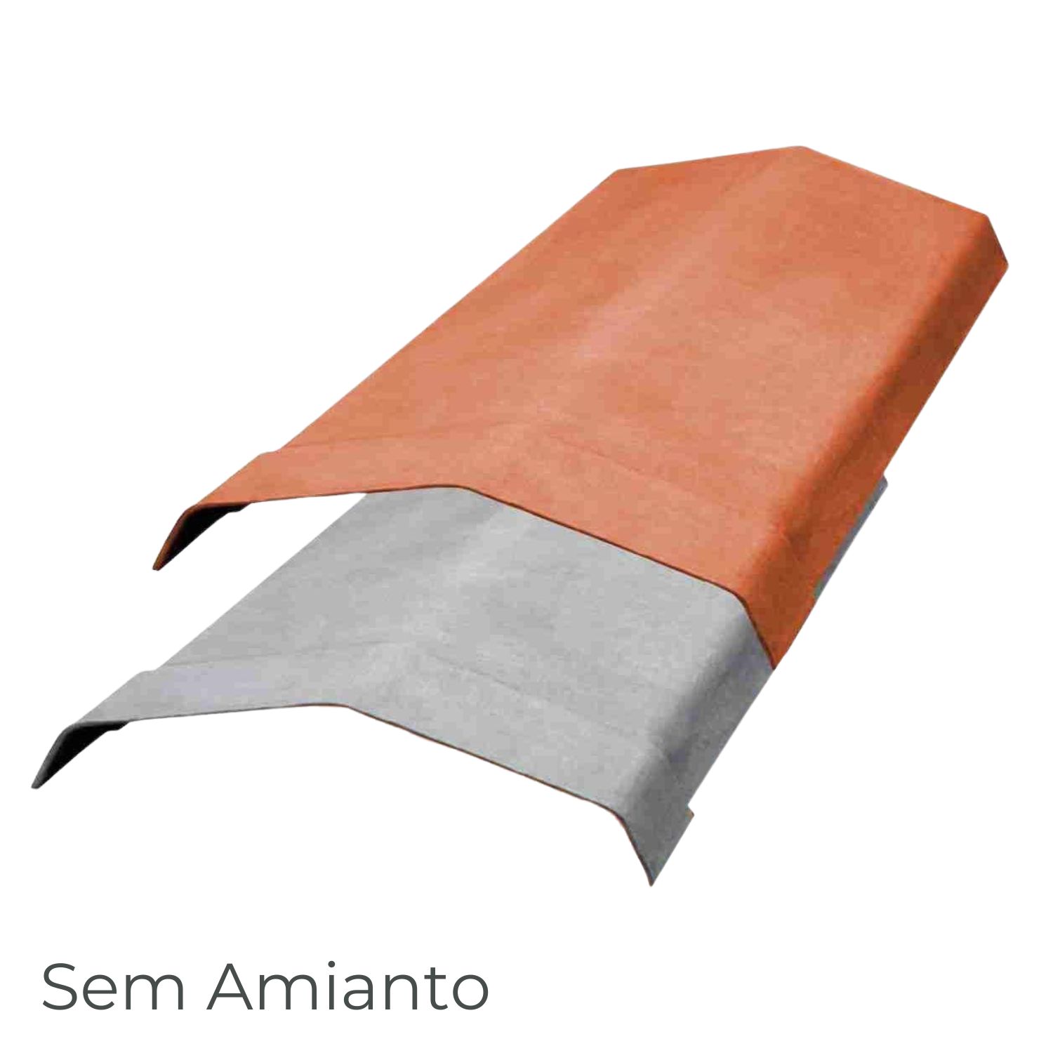 Cumeeira Fixa Lisa com Aba Recortar para Placa Ondulada Fibrocimento Telhados e Coberturas Ecolite