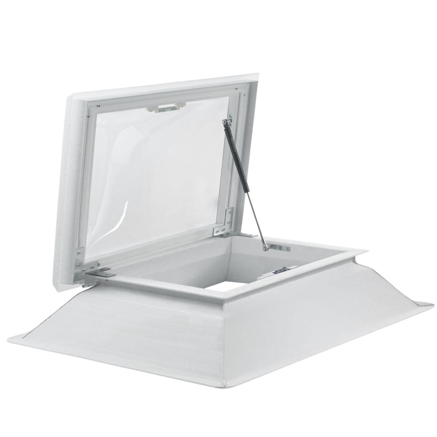 Claraboia Rectangular Abertura Telescópica Acesso Exterior Cúpula Acrílico Dupla Cobertura