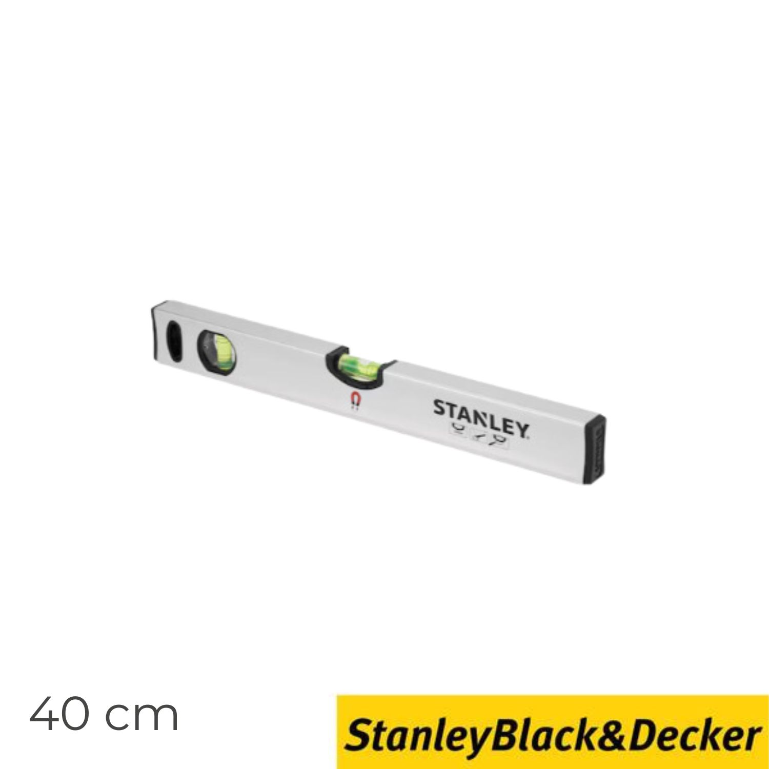 Nível Tubular Clássico Magnético 40CM Stanley STHT1-43110 Grandes Bolhas Tubulares