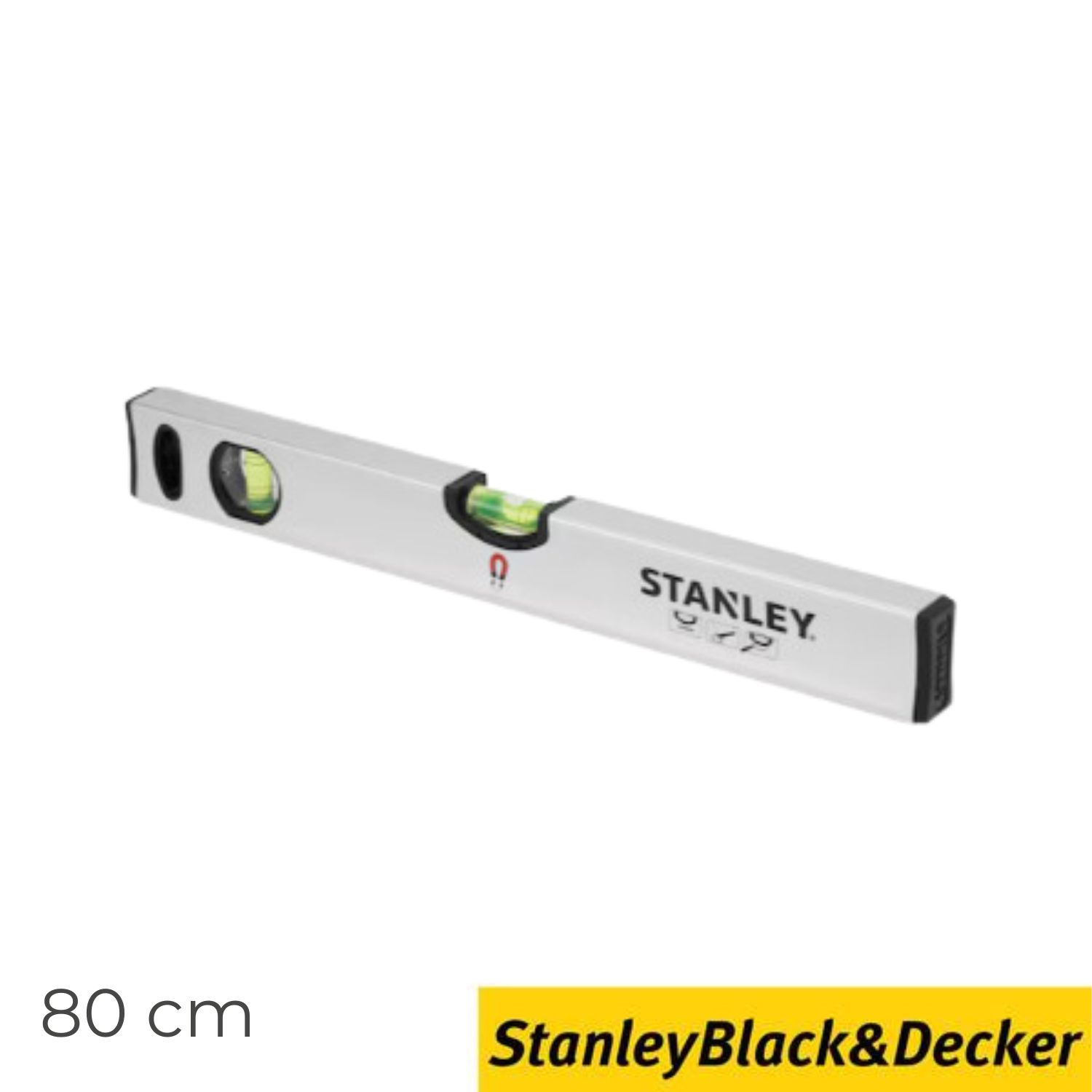 Nível Tubular Clássico Magnético 80CM Stanley STHT1-43112 Grandes Bolhas Tubulares