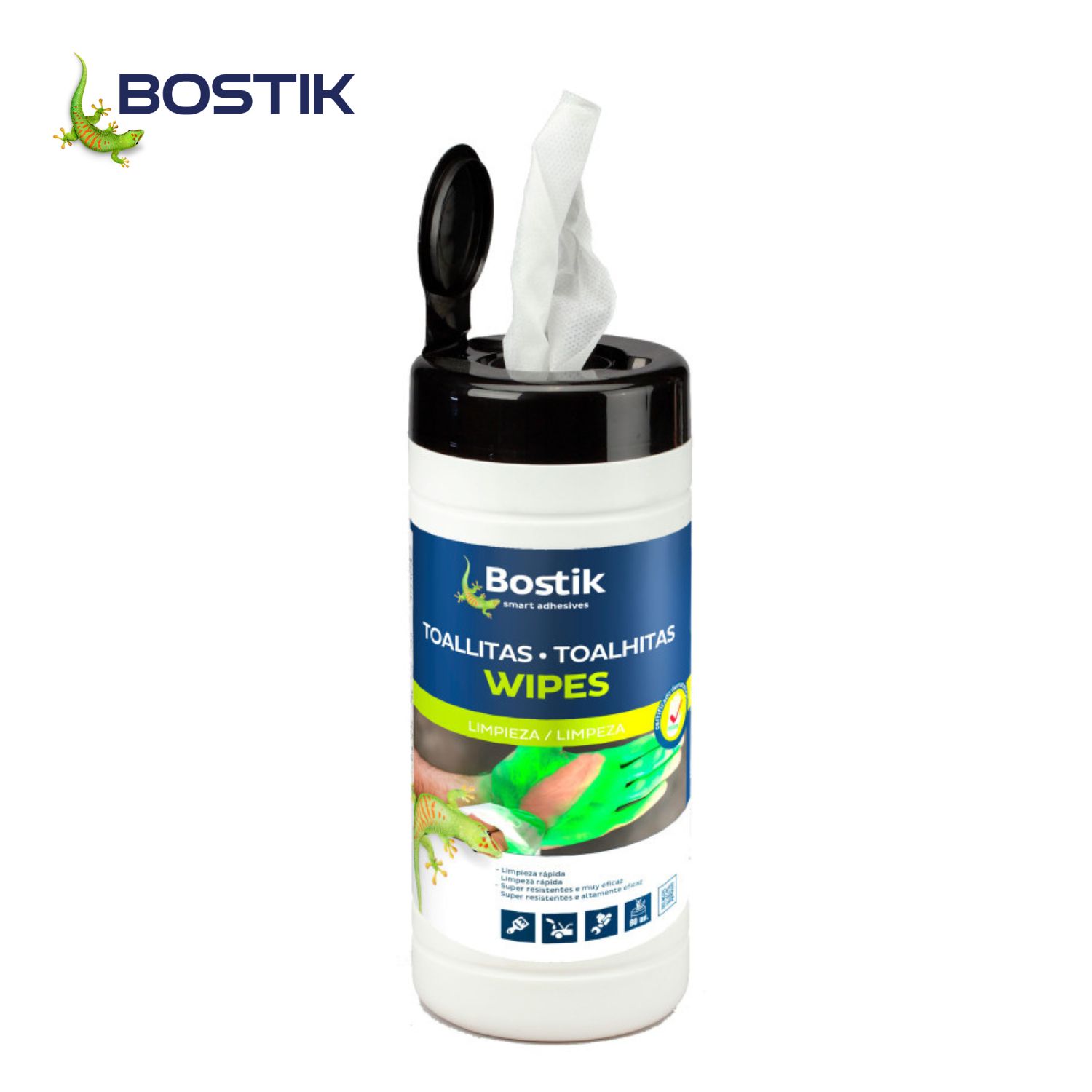 Toalhitas de Limpeza Bostik Mãos Ferramentas Silicone Tinta Fresca Óleo Gordura Massa Consistente