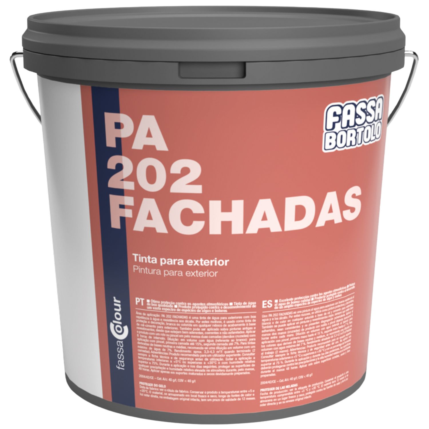 Tinta de Água Proteção Decoração Exterior Fassa PA 202 Fachadas Hidrorepelente Resistente Álcalis