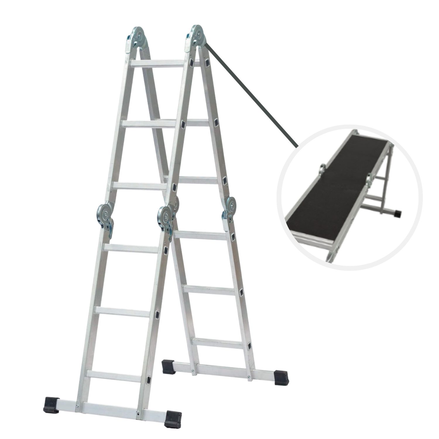 Escada Alumínio MULTIUSOS com Estabilizadores com Plataforma 0,94M/3,47M 3 Posições